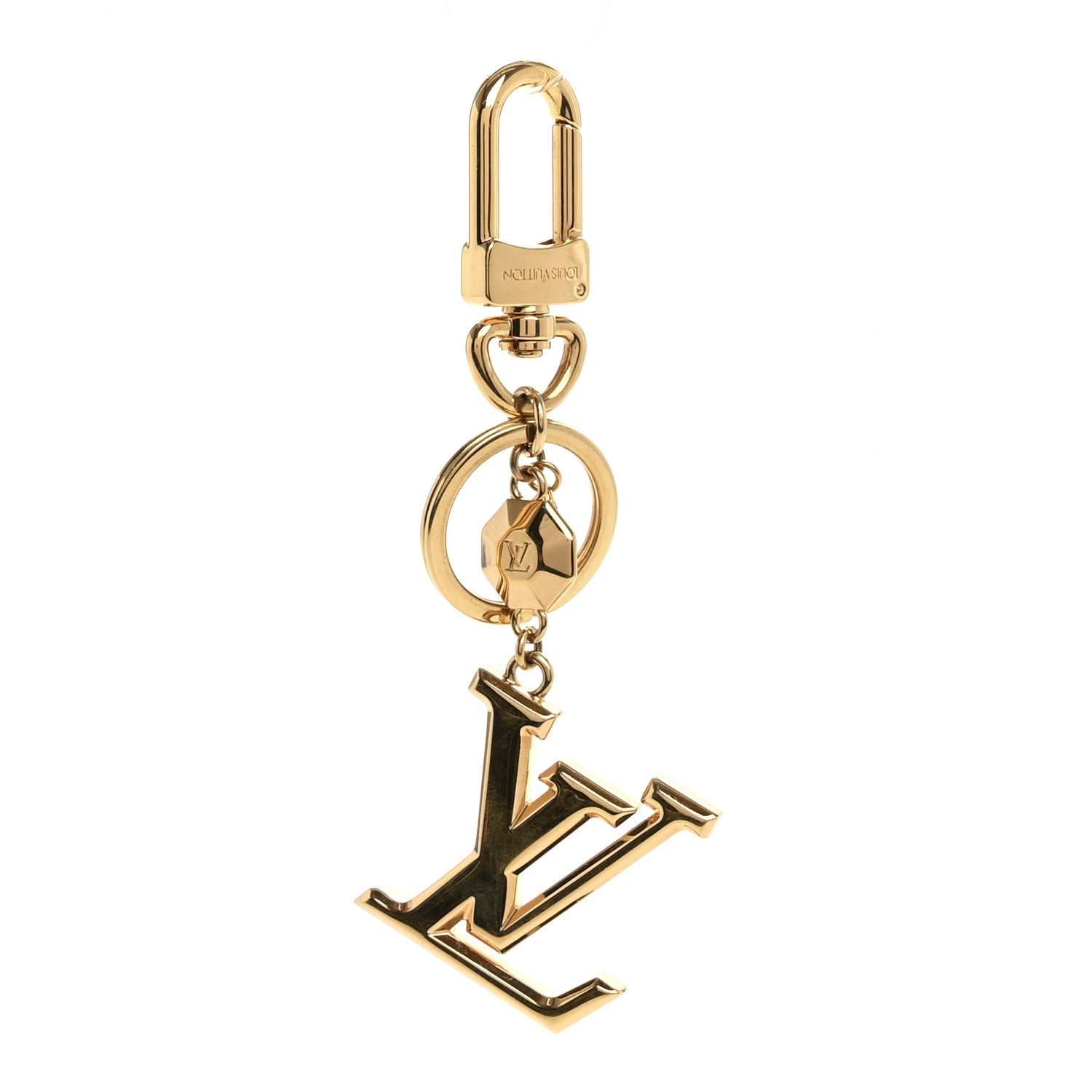 Louis Vuitton LV Facettes Bag Charm Key Holder Gold 1776561