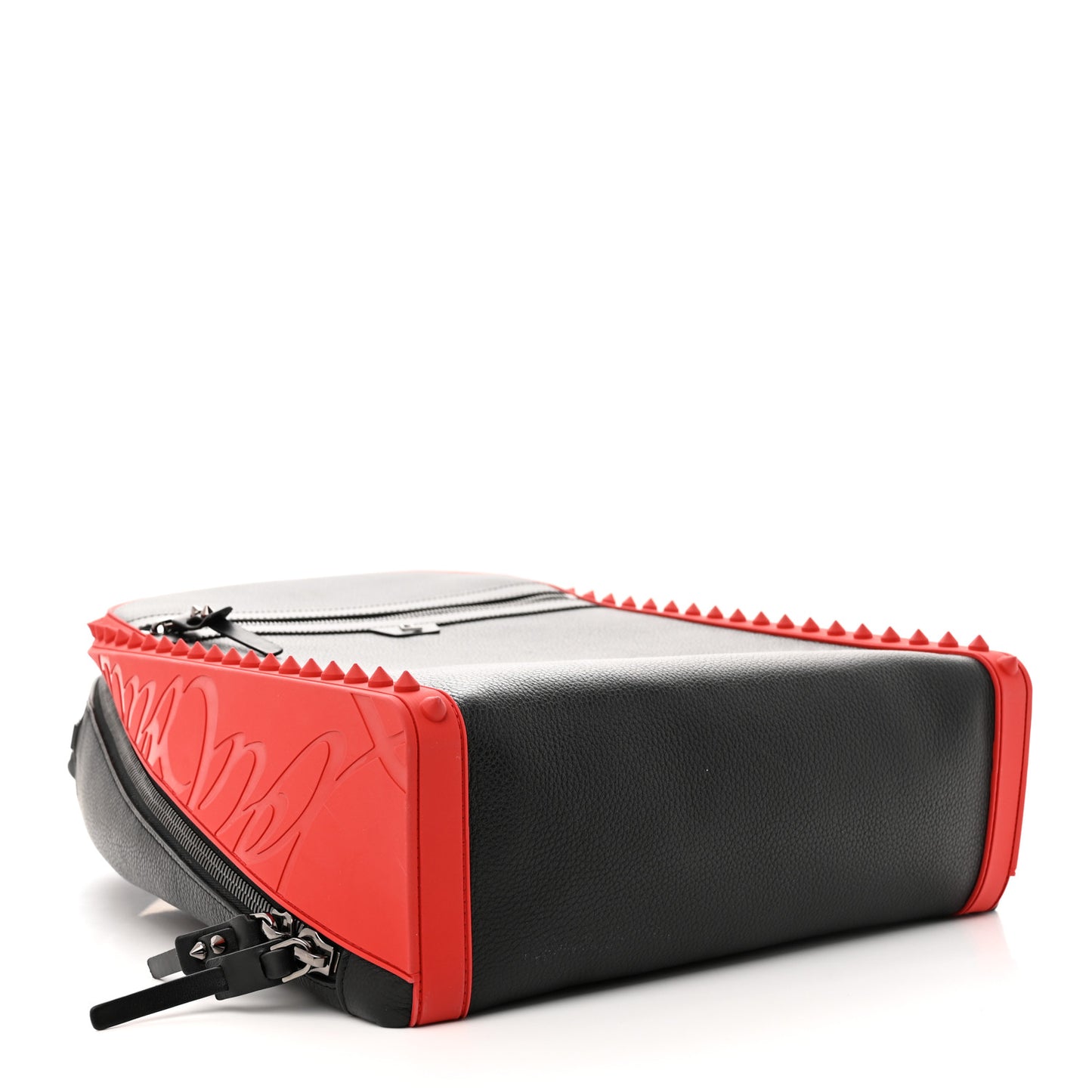 Calfskin Nylon Backparis Spiked Backpack Black