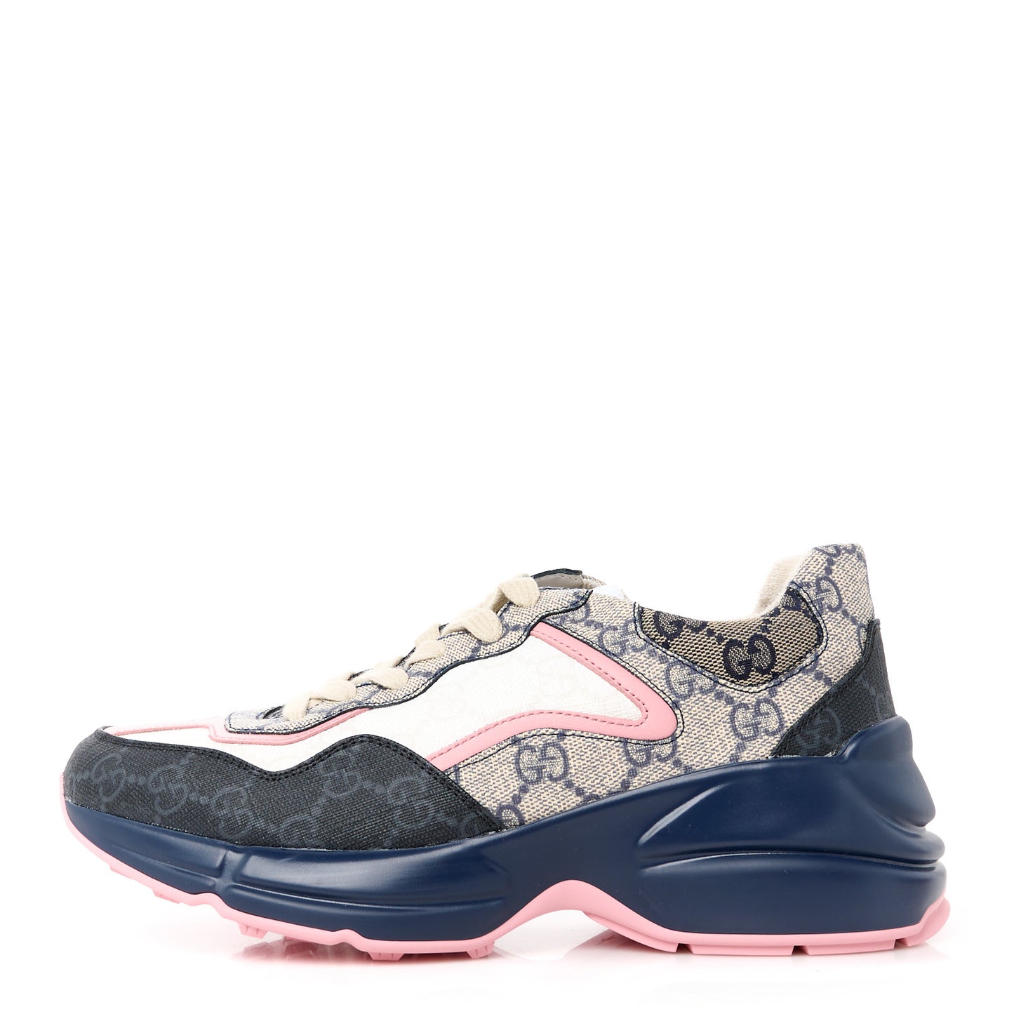 GG Supreme Monogram Rhyton Sneakers 36.5 Beige Blue Pale Pink