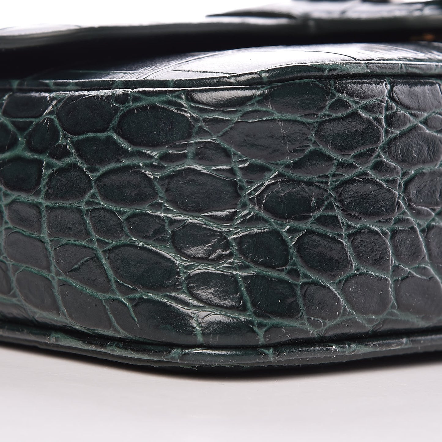 Calfskin Crocodile Embossed Medium Tassel Bag Amazone