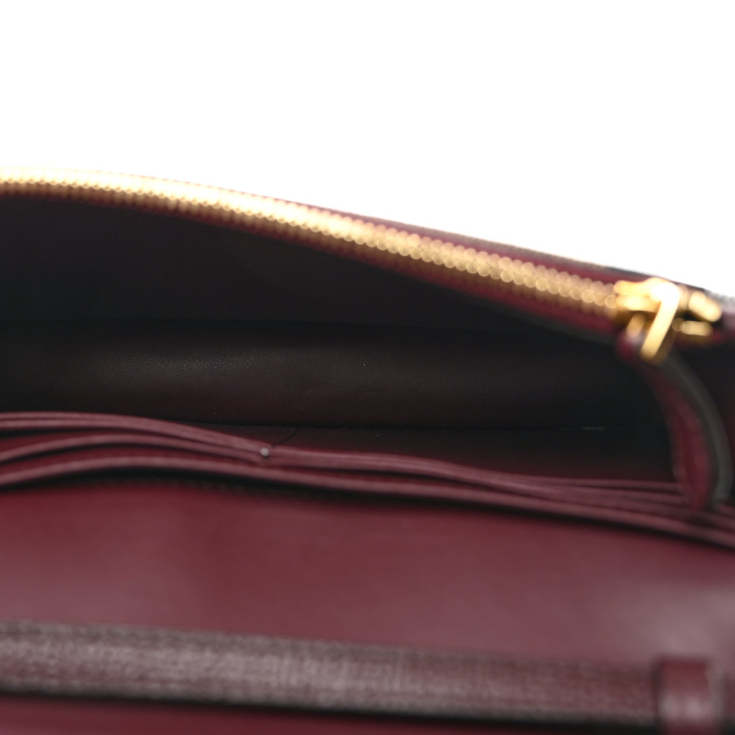 Grained Calfskin House Check Tartan Mix Hampshire Wallet On Chain Burgundy