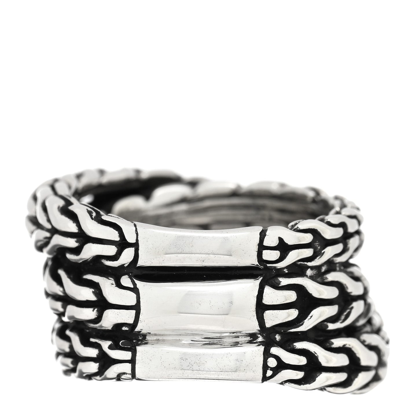 Sterling Silver Classic Chain Tiga Overlap Ring 54 7