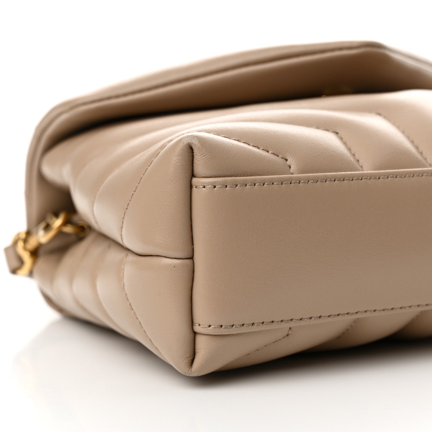 Calfskin Y Quilted Monogram Toy Loulou Crossbody Bag Dark Beige