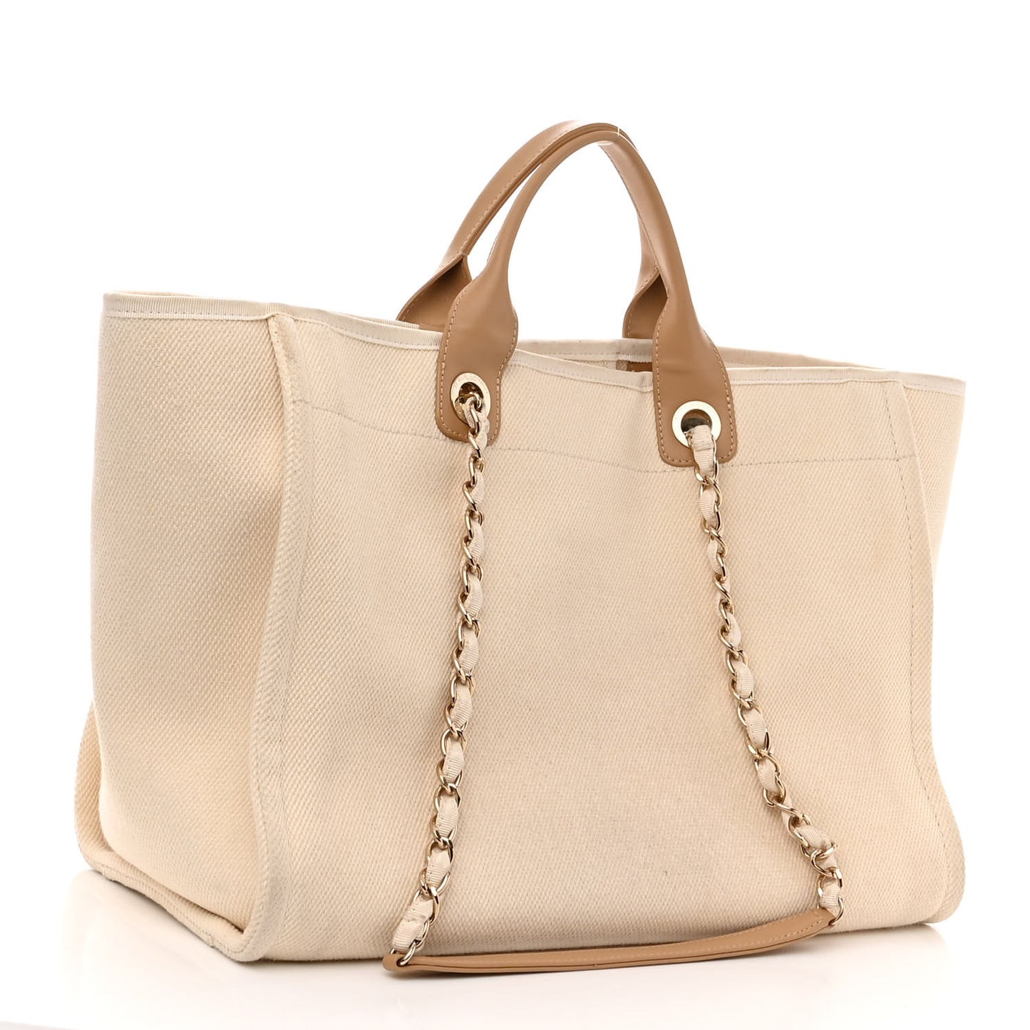 Canvas Pearl Large Deauville Tote Ecru Beige