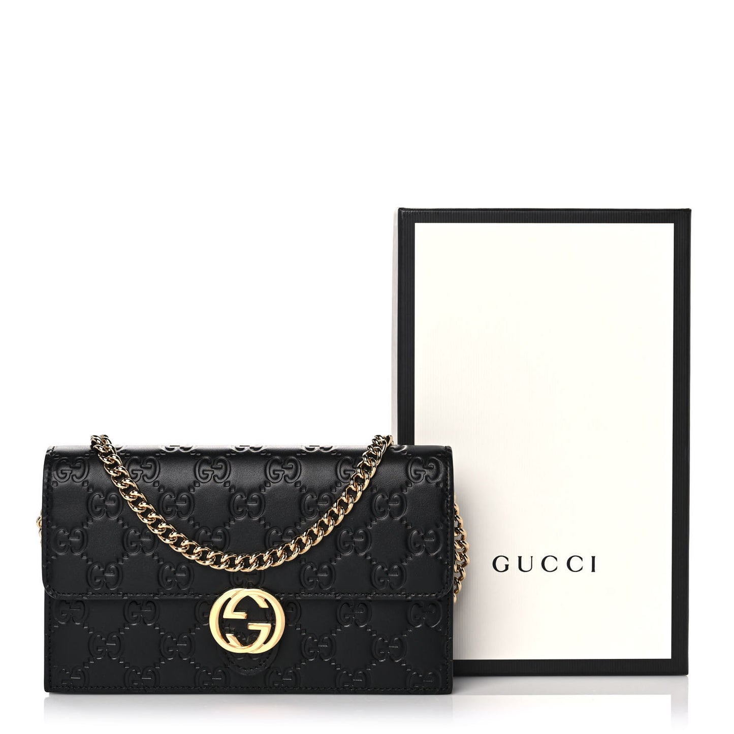 Guccissima Icon Chain Wallet Black