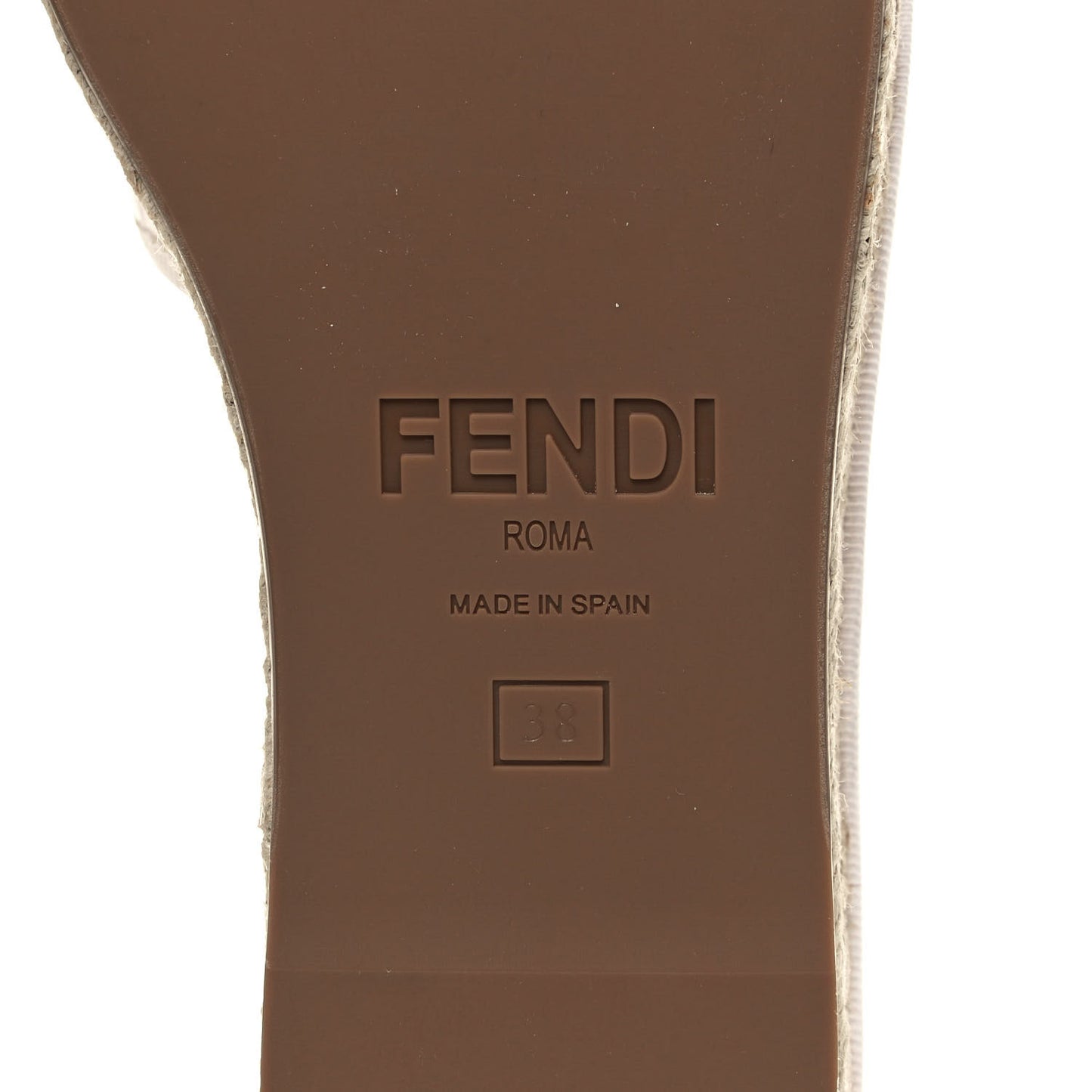 Nappa FF Embossed Espadrille Platform Sandals 38 Snow
