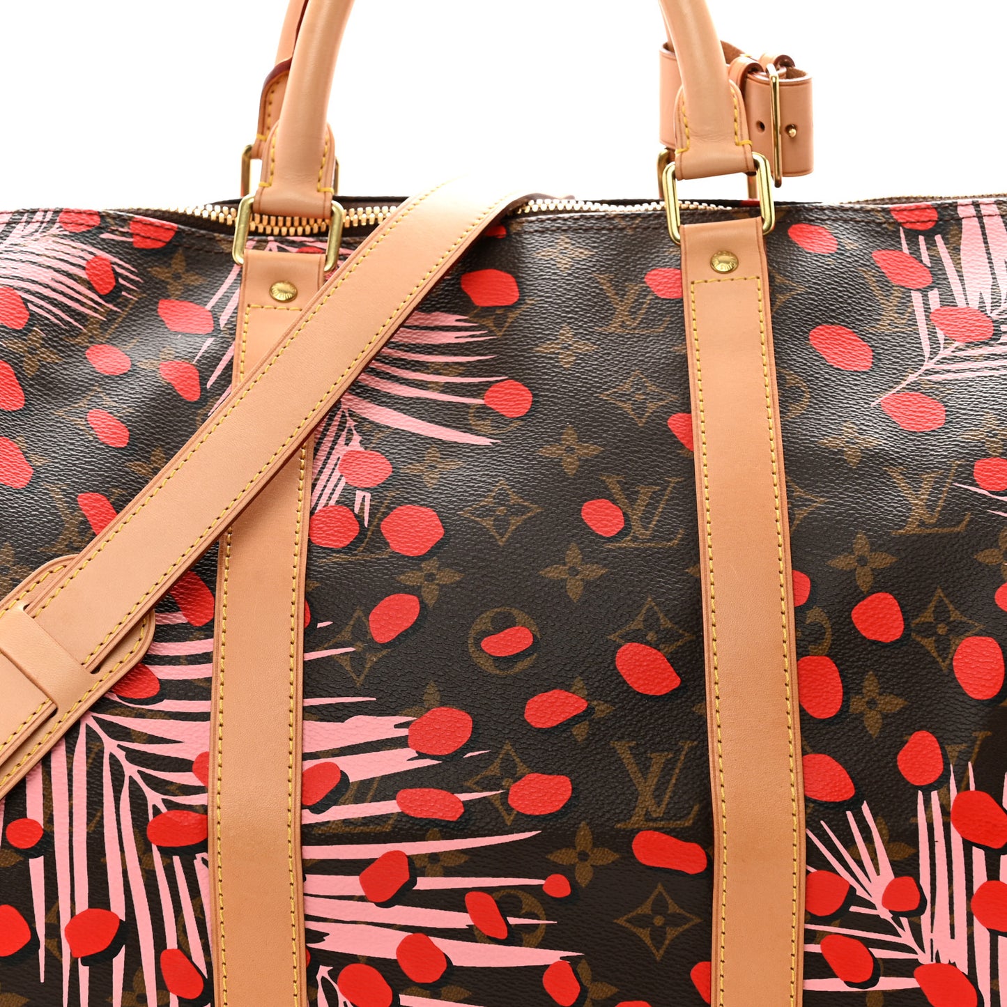 Monogram Jungle Dots Keepall Bandouliere 50 Sugar Pink Poppy