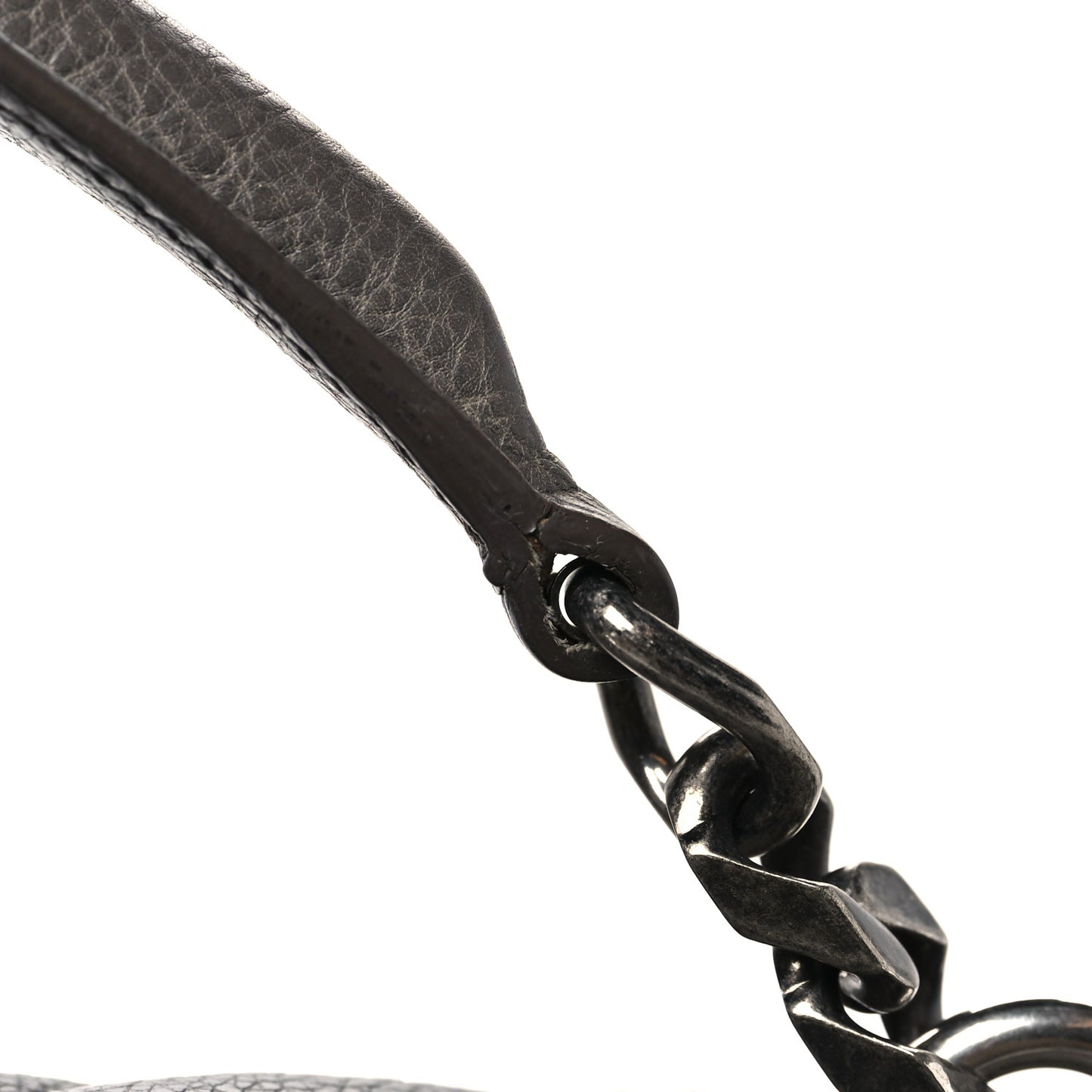 Sheepskin Matelasse Chevron Monogram Large College Satchel Dark Anthracite