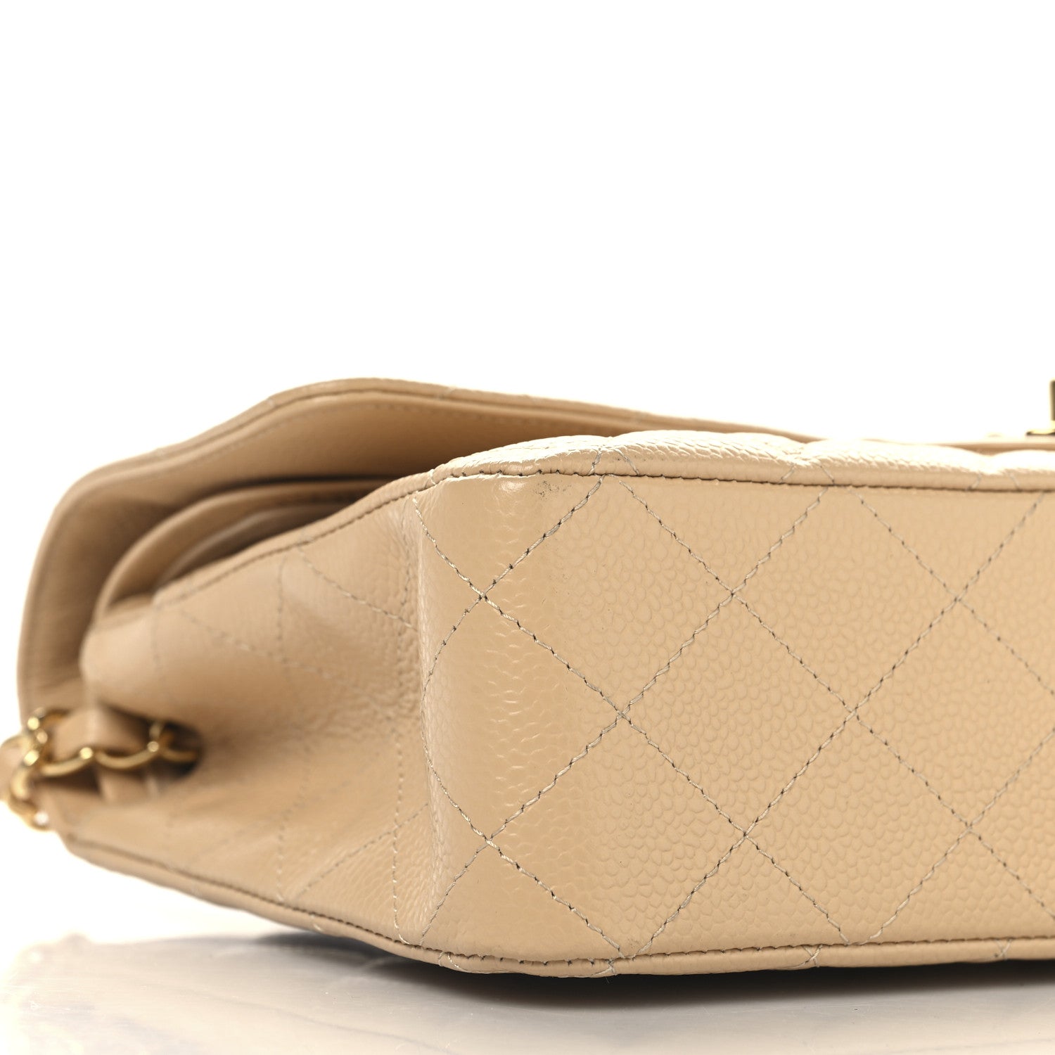 Chanel Caviar Quilted Medium Double Flap Beige 9 of 11