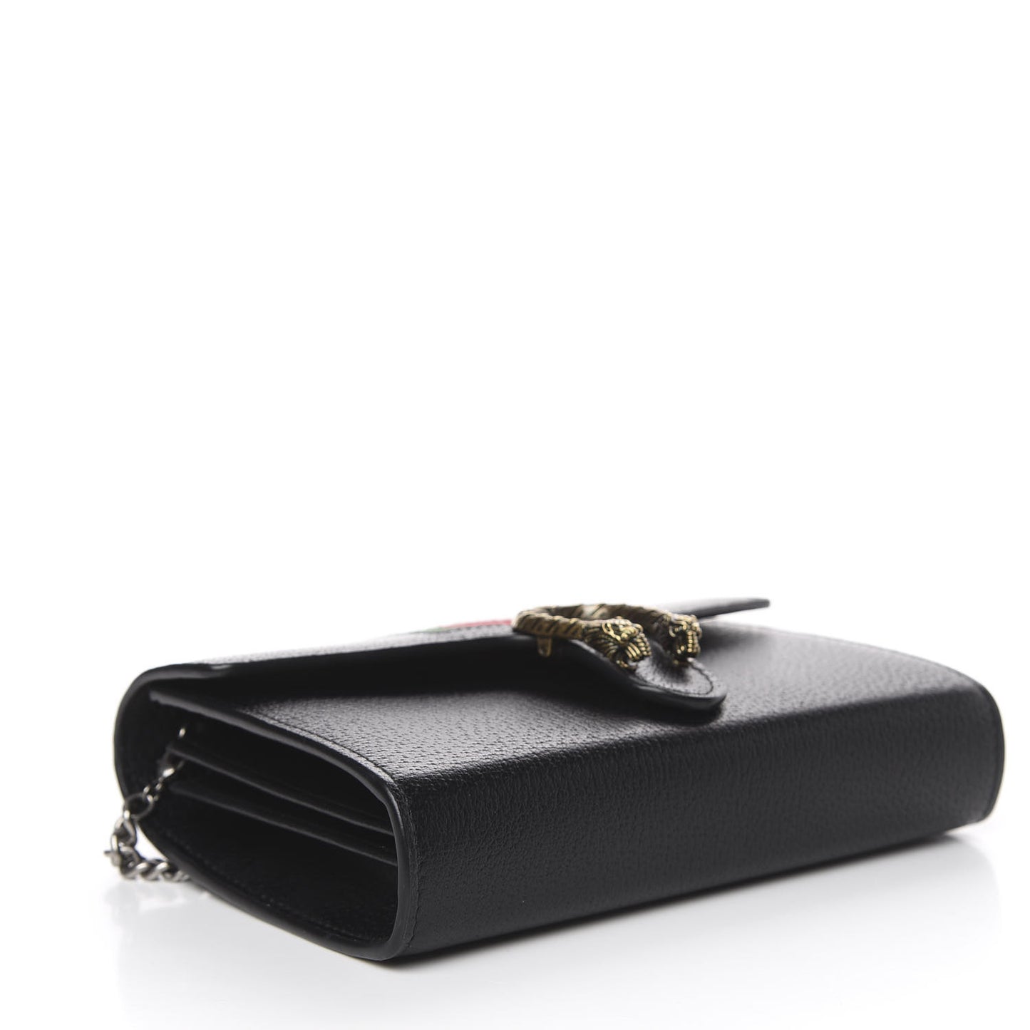 Calfskin Web Mini Dionysus Chain Wallet Black