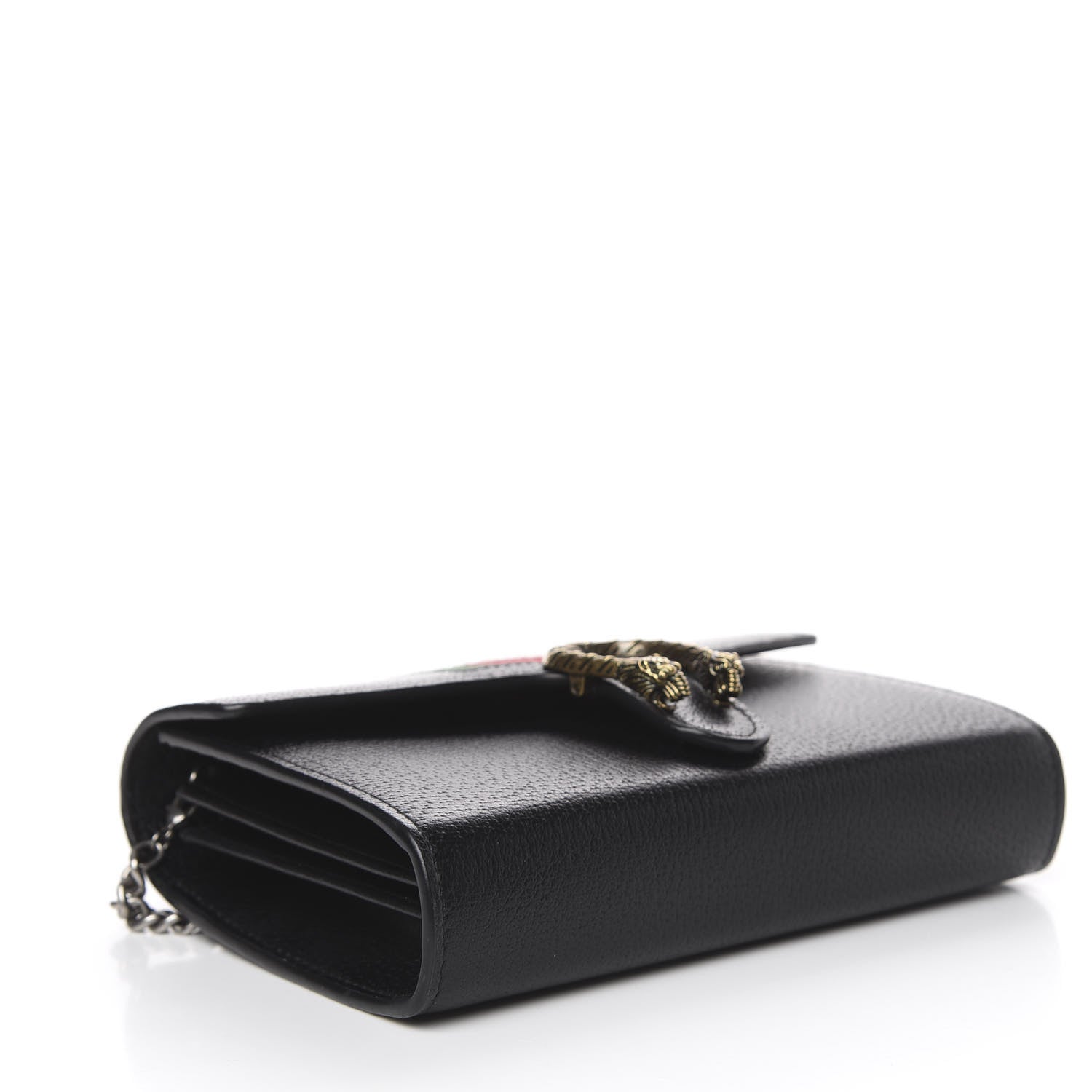 Gucci Calfskin Web Mini Dionysus Chain Wallet Black 4 of 11