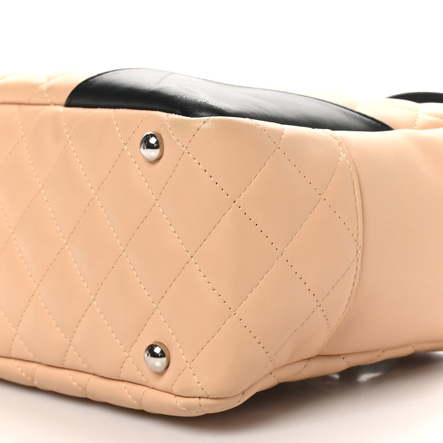 Chanel Calfskin Quilted Large Cambon Bowler Beige Black 10 of 10