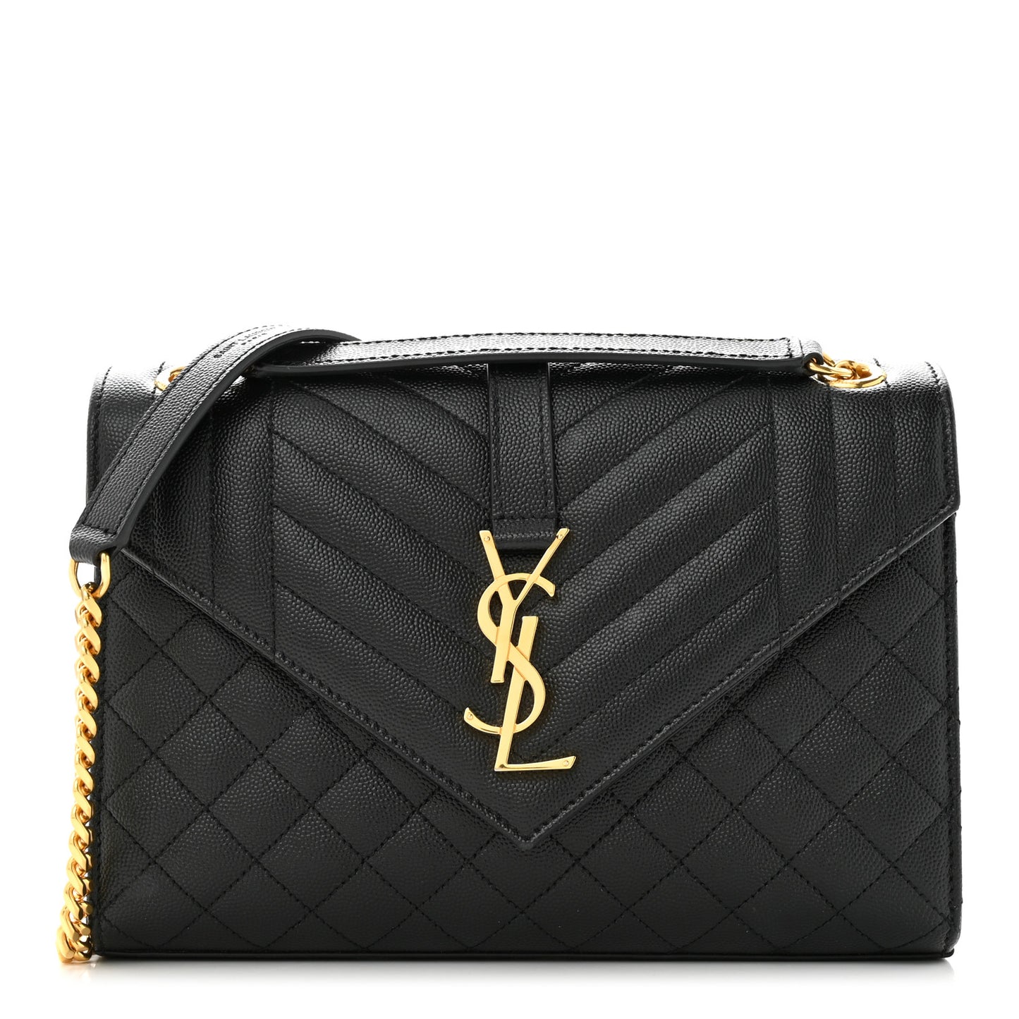 Grain De Poudre Textured Mixed Matelasse Triquilt Medium Monogram Satchel Black