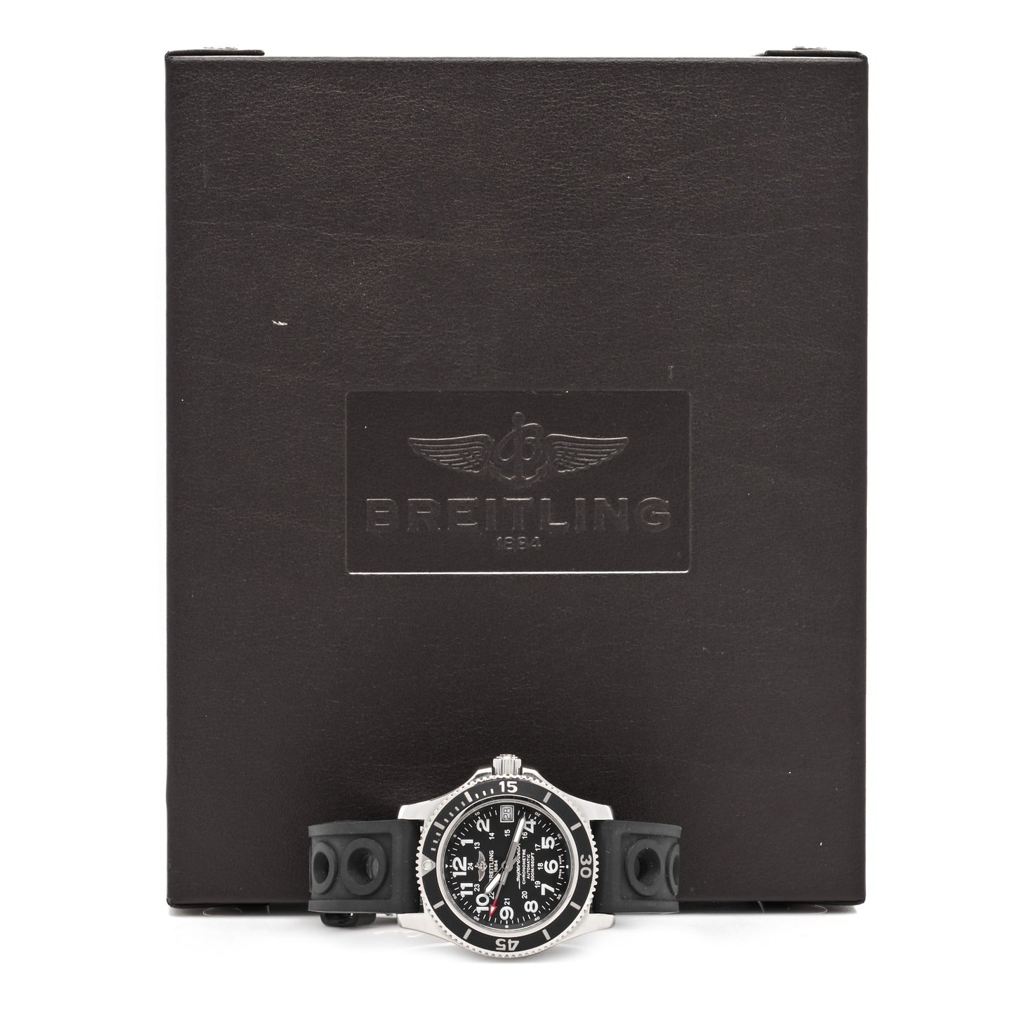 Stainless Steel Rubber 36mm Superocean II Automatic Watch Black A17312