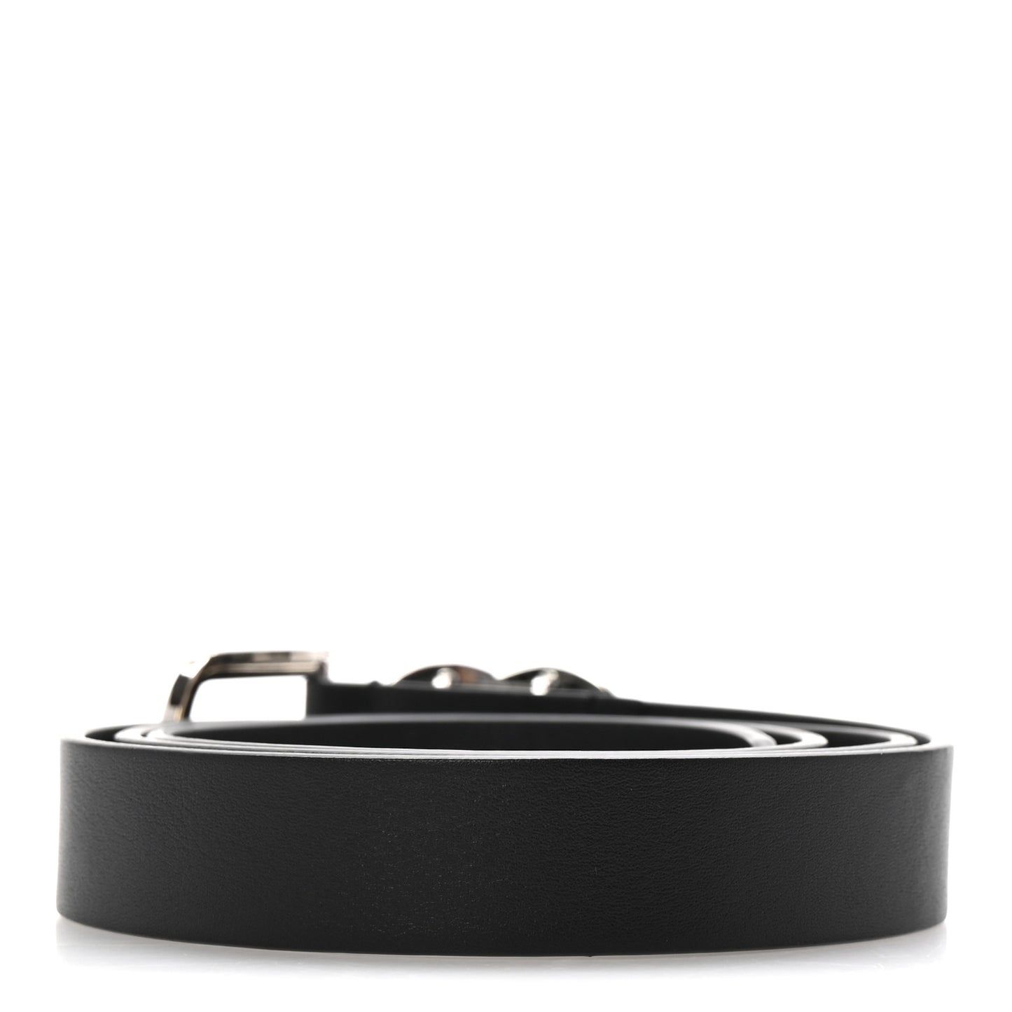 Calfskin Crystal CC Buckle Belt 80 32 Black