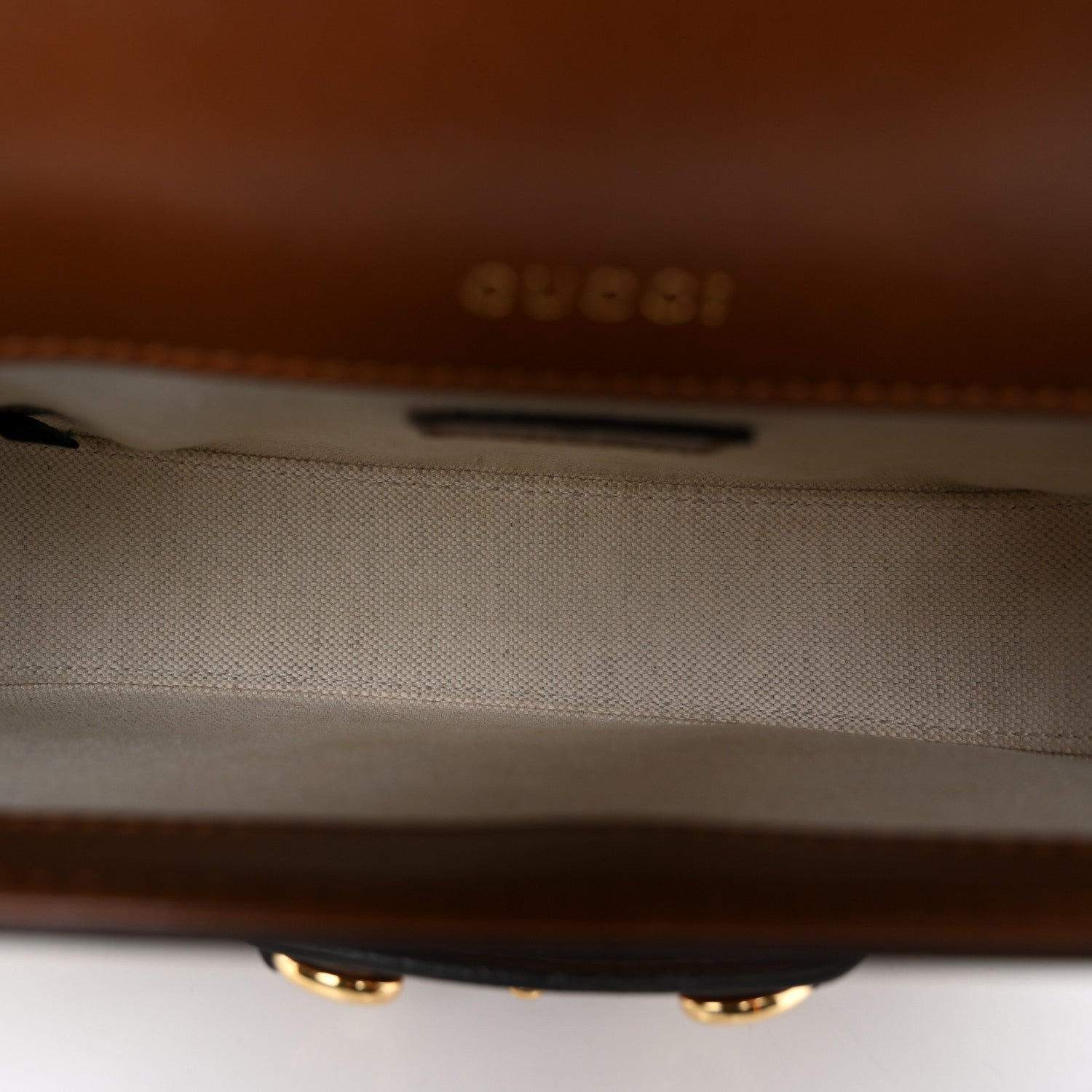 Gucci New Canvas Charisma Calfskin Crystal GG Monogram Mini Horsebit 1955 Shoulder Bag Camel Ebony 5 of 12