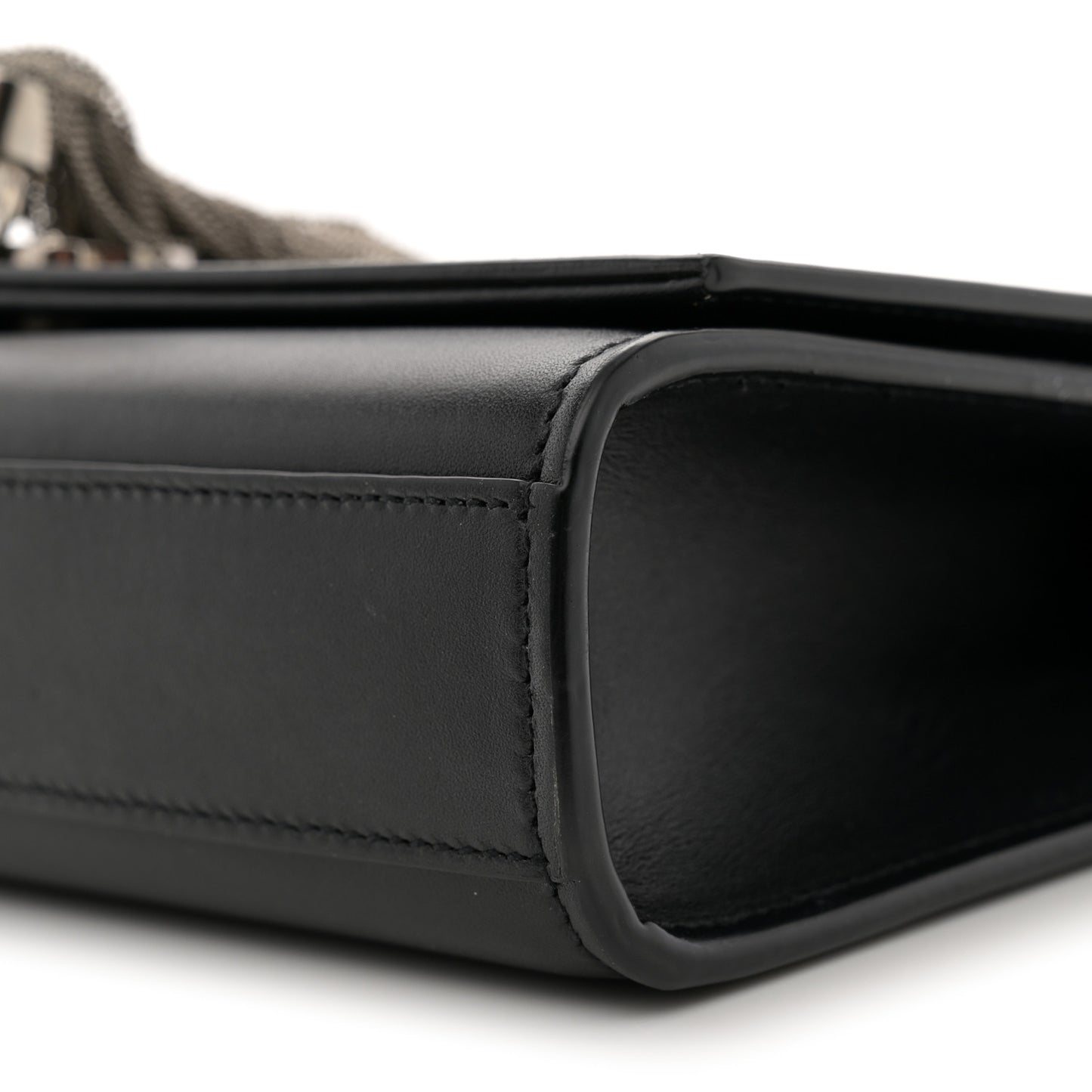 Smooth Calfskin Medium Classic Monogram Kate Tassel Satchel Black