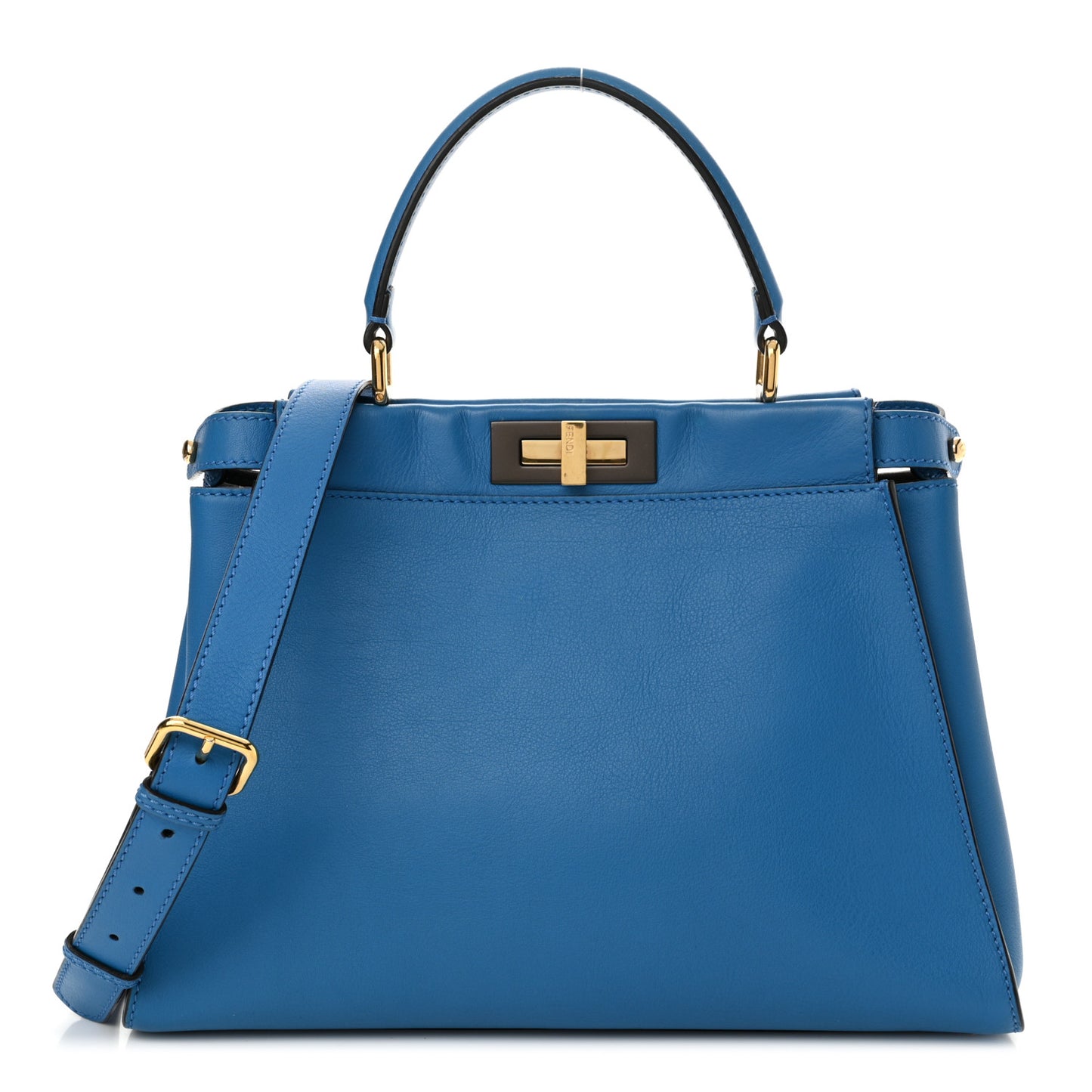 Vitello Seta Medium Peekaboo Iconic Satchel Blue Royal
