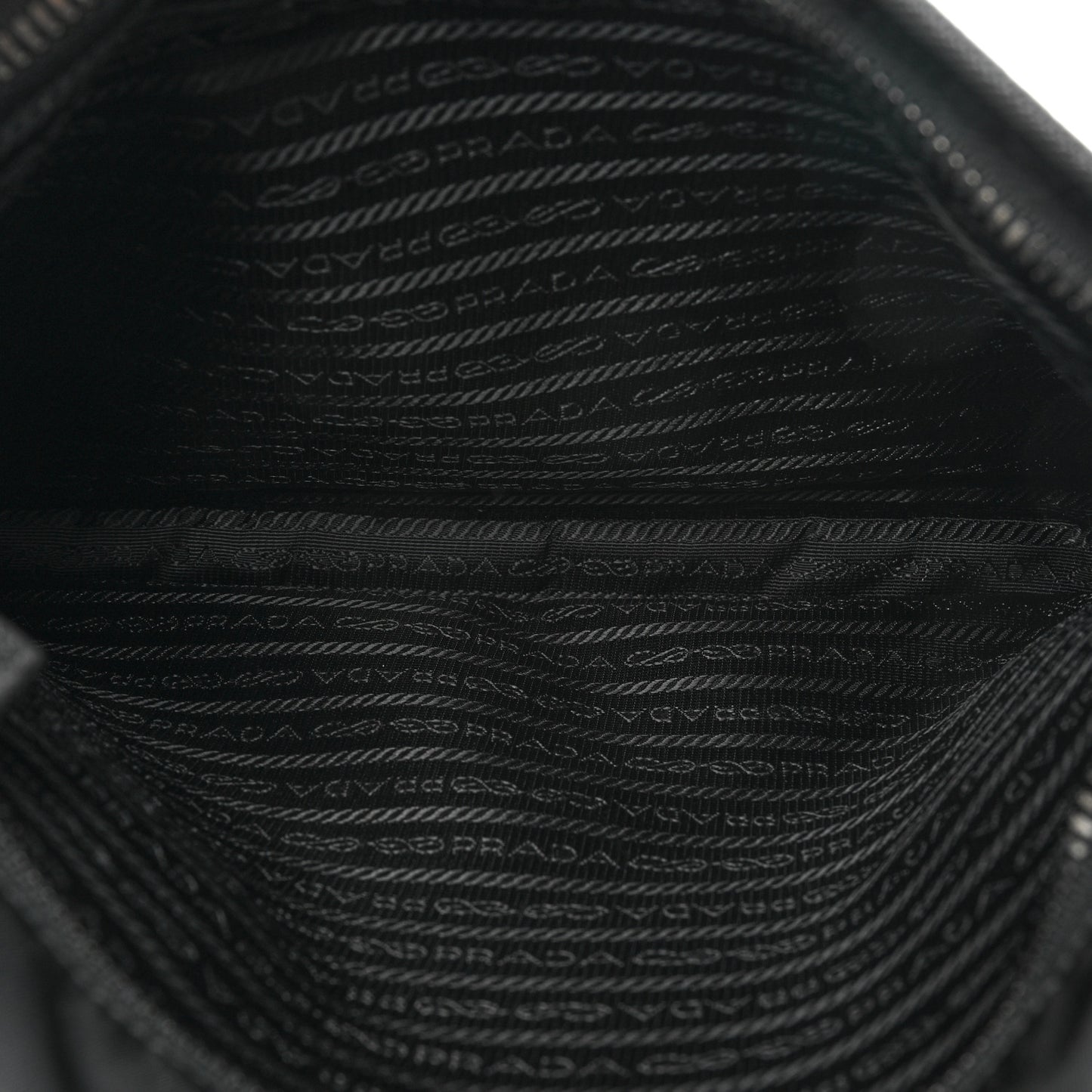 Re-Nylon Saffiano Pocket Flat Messenger Bag Black