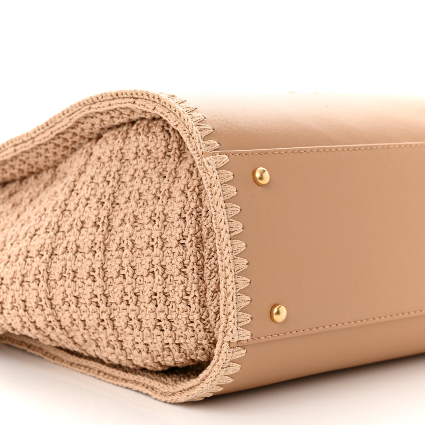 Calfskin Knit Medium Deauville Tote Beige