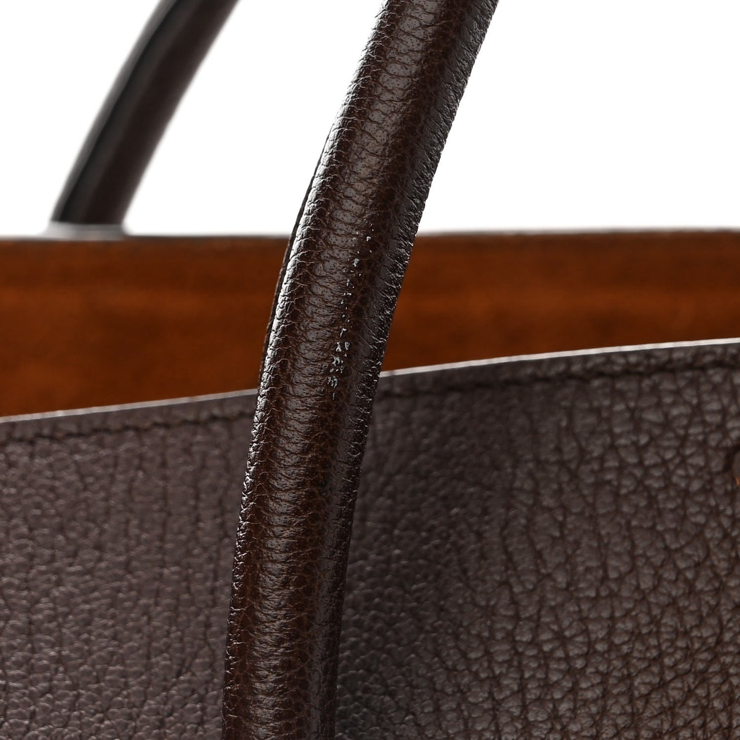 Shiny Grained Calfskin Medium Phantom Luggage Brown