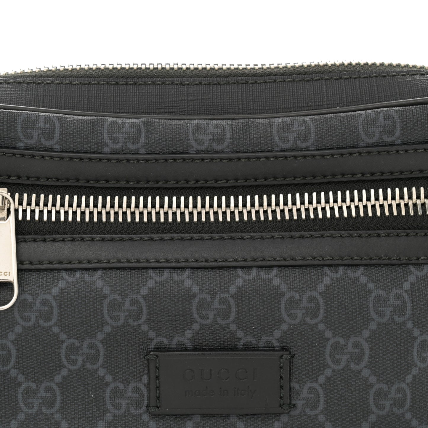 Soft GG Supreme Monogram Web Belt Bag Black Grey