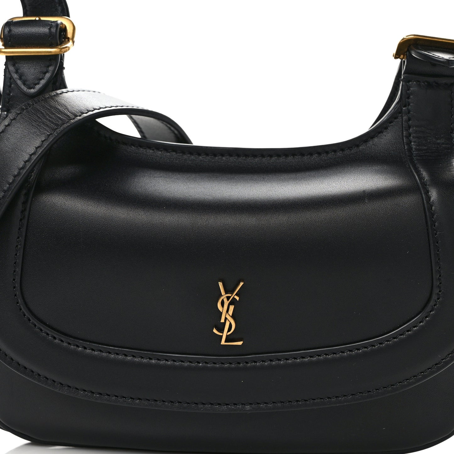 Smooth Calfskin Small Charlie Shoulder Bag Black