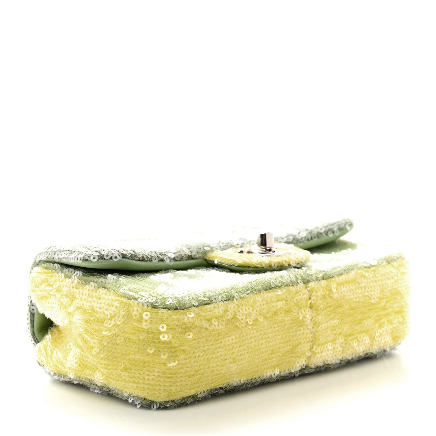 Sequin Mini Waterfall Flap Green Light Green Yellow
