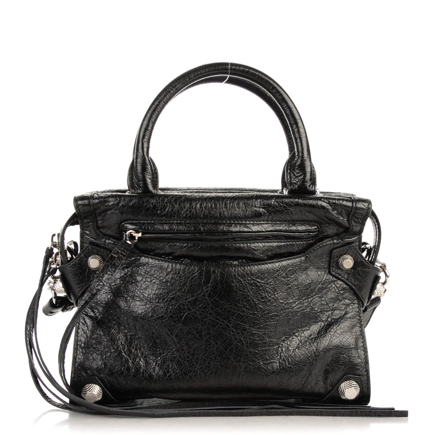 Balenciaga Agneau Giant Silver Hardware Mini Mute City Black