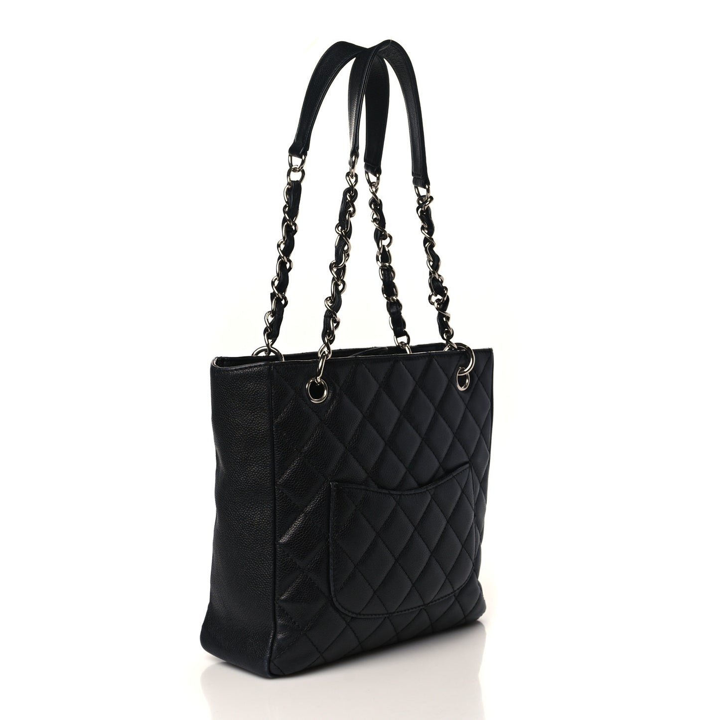 Caviar Quilted Petit Shopping Tote PST Black