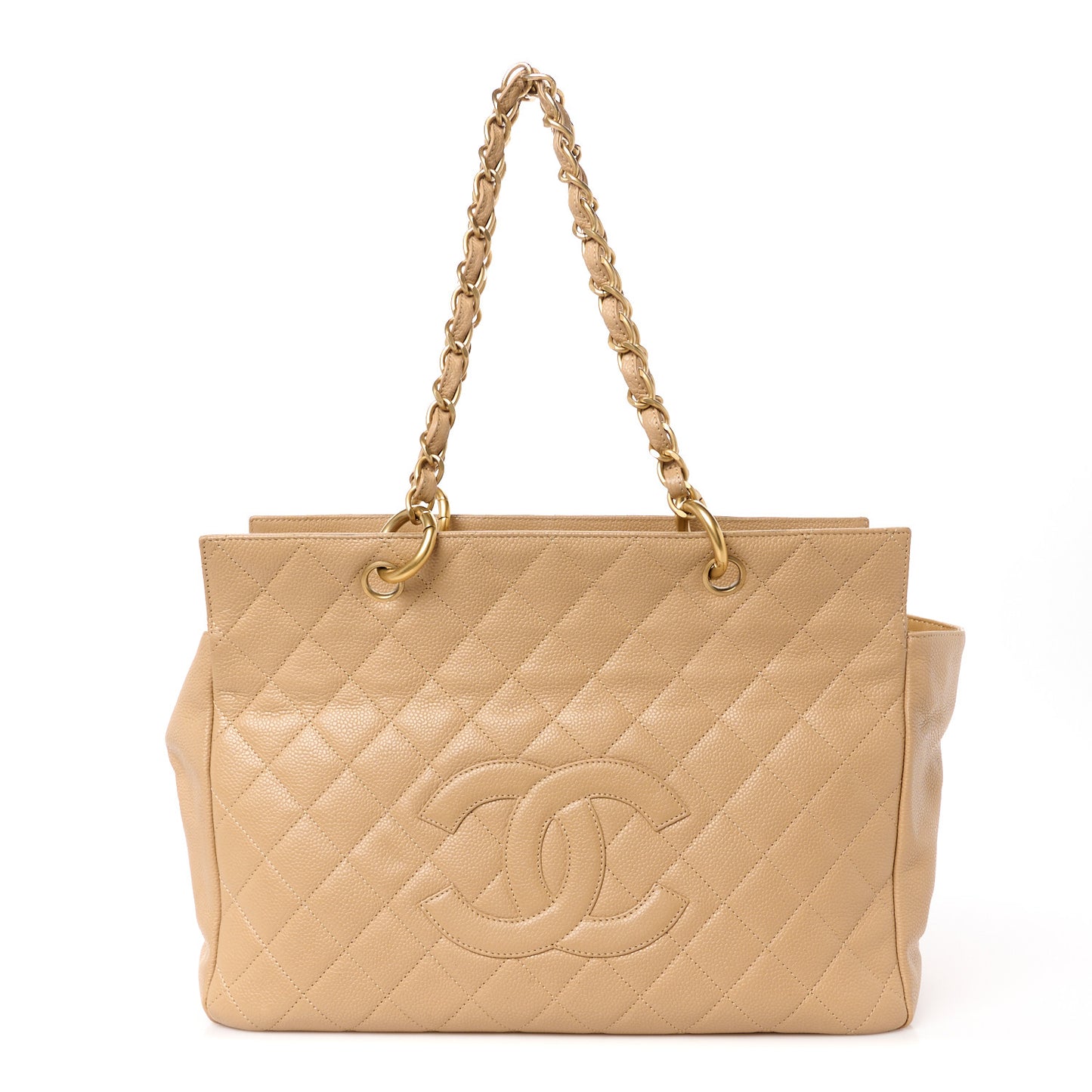 Caviar Quilted Grand Timeless Tote GTT Beige
