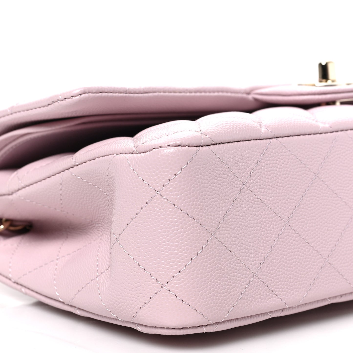 Caviar Quilted Medium Double Flap Light Pink