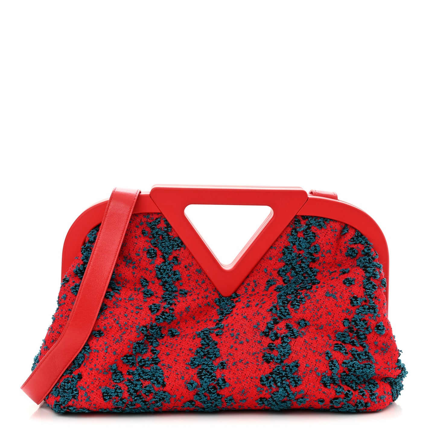 Textured Fabric Medium The Point Triangle Bag Red