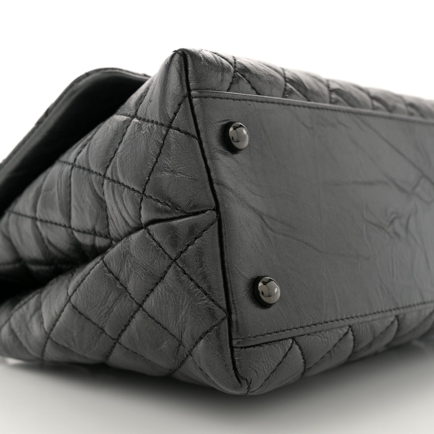 Aged Calfskin Quilted Small Coco Handle Flap So Black
