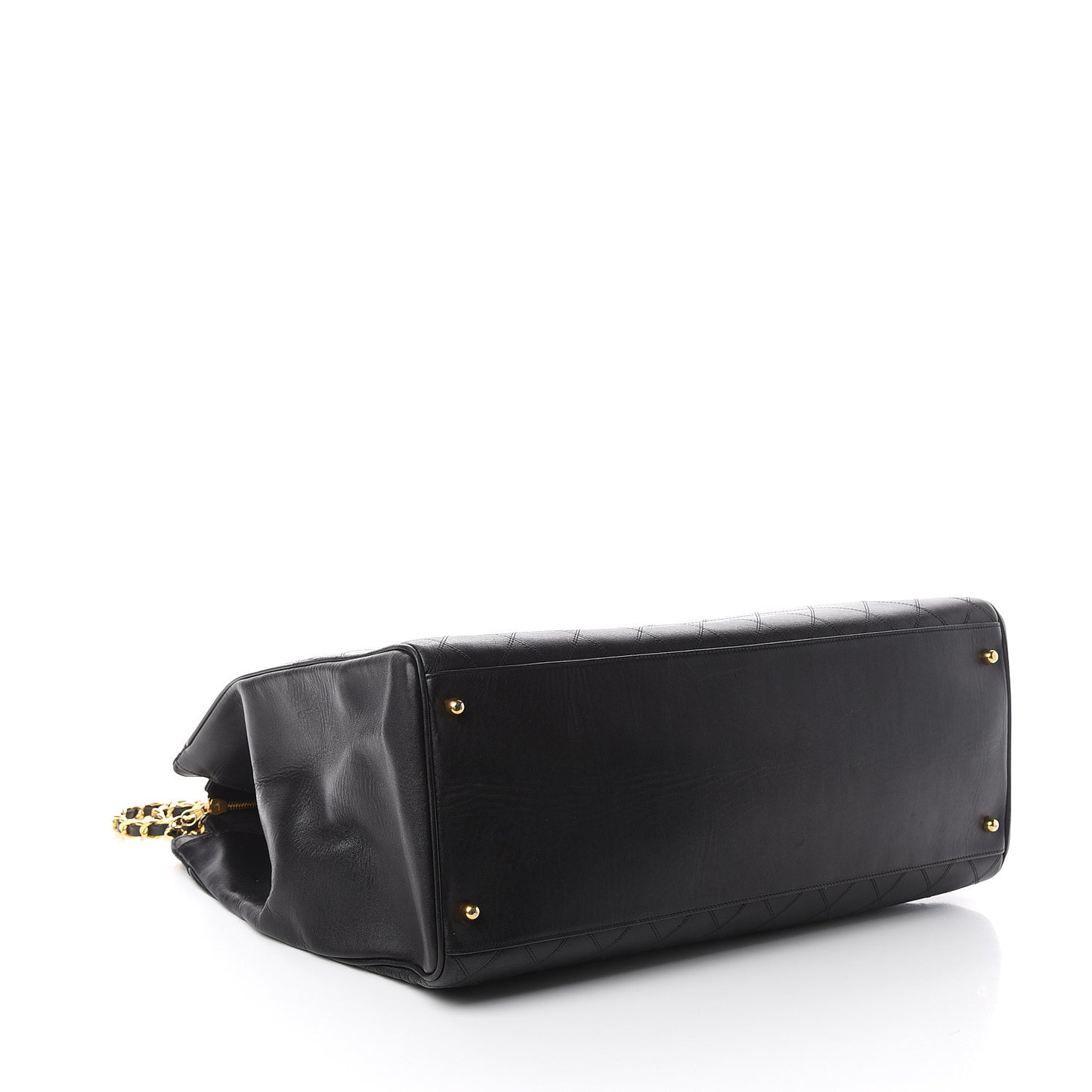 Calfskin Stitched XL Weekender Black