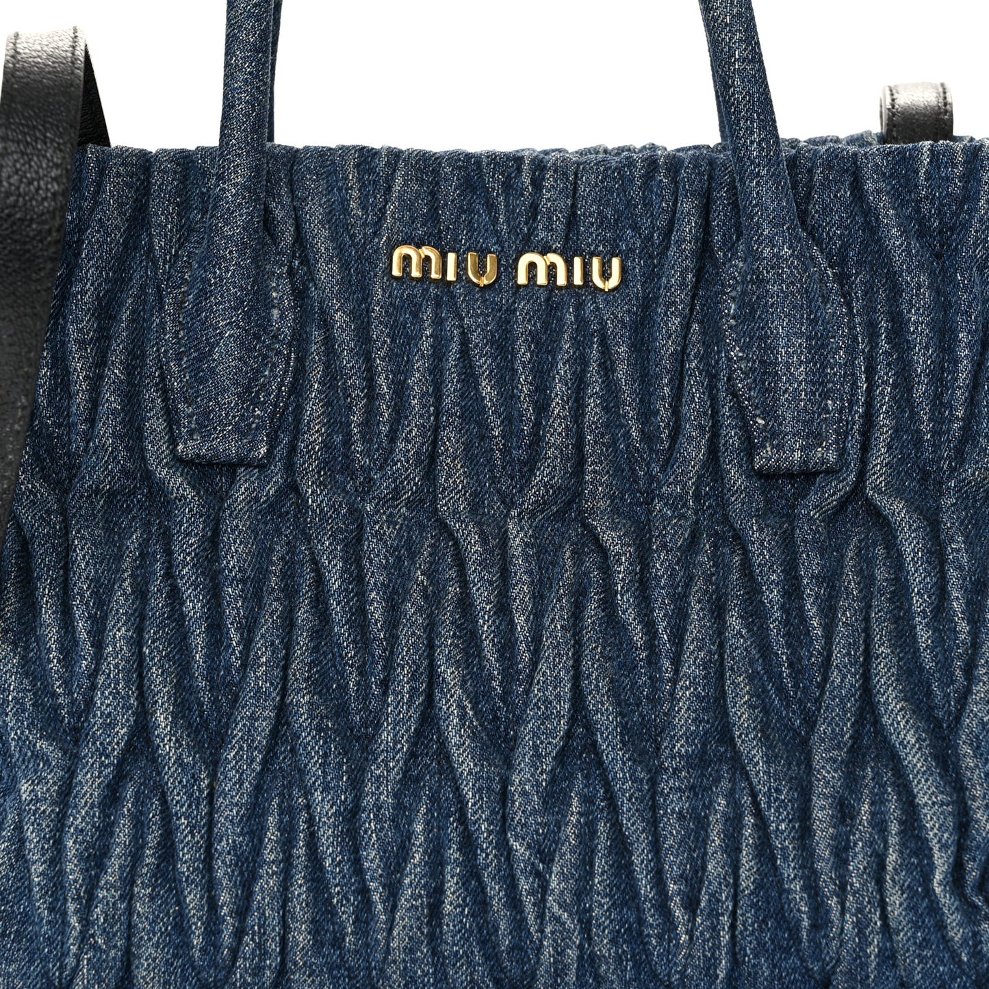 Denim Matelasse Small Tote Blue