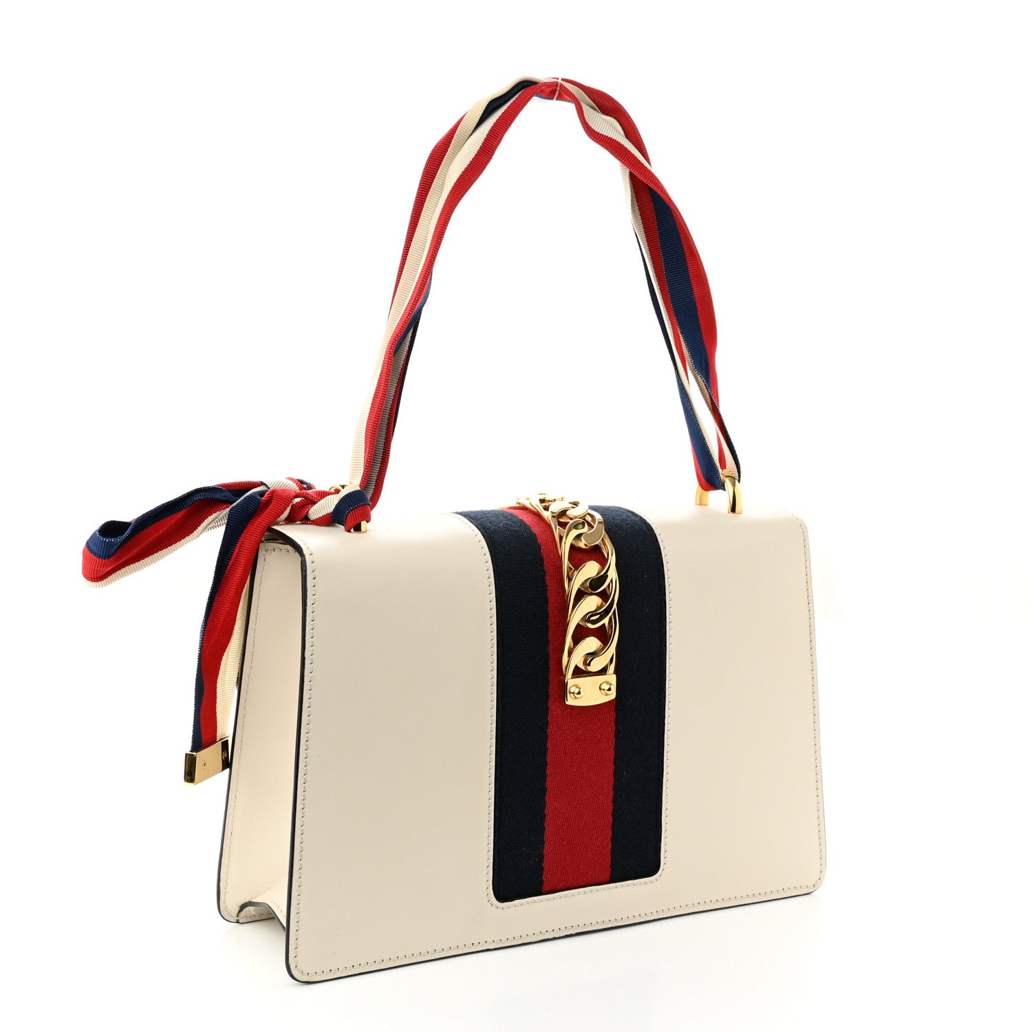 Gucci Calfskin Small Sylvie Shoulder Bag Off White 3 of 10