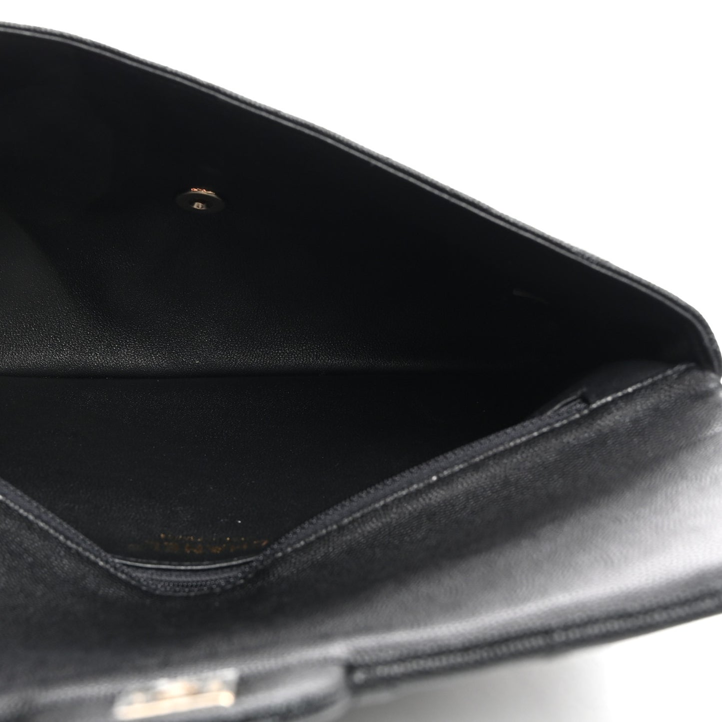 Caviar Quilted Flap Clutch Black
