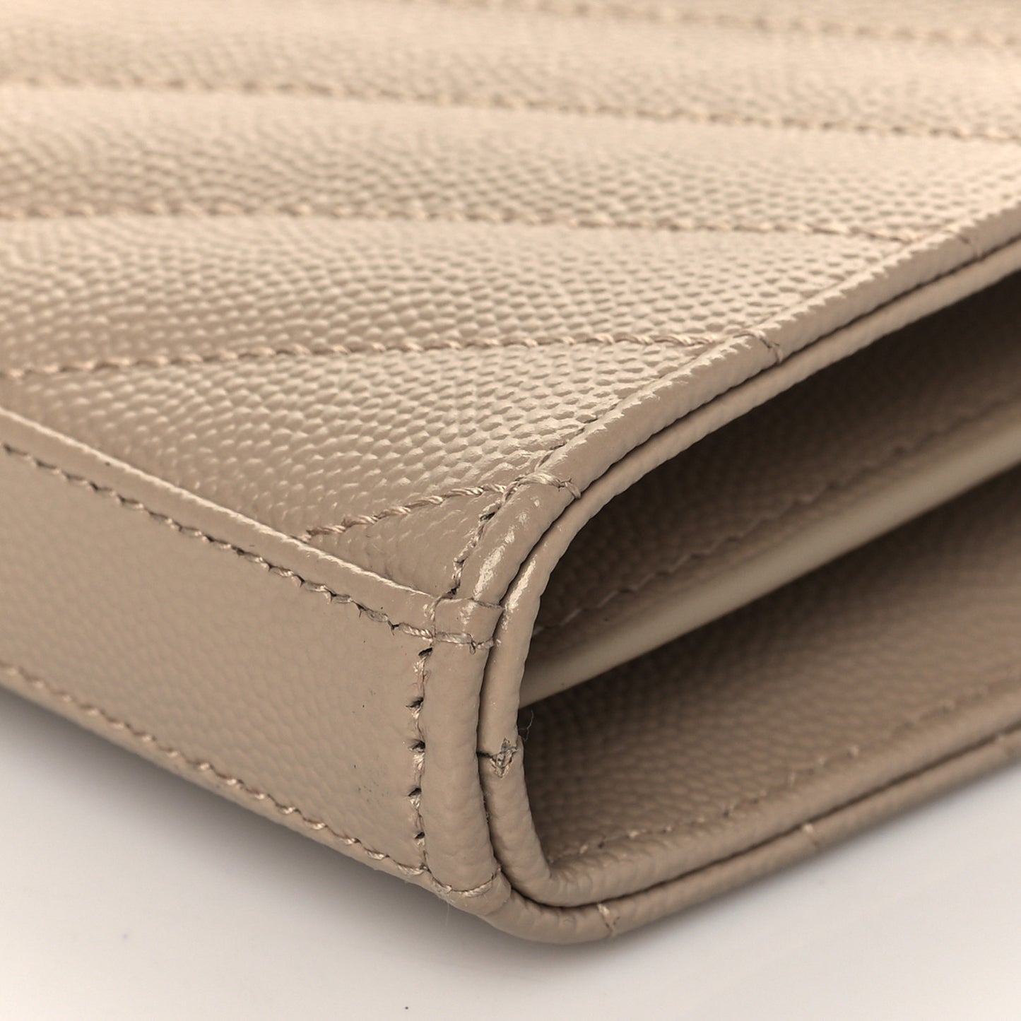 Grain De Poudre Matelasse Chevron Monogram Chain Wallet Nude Powder
