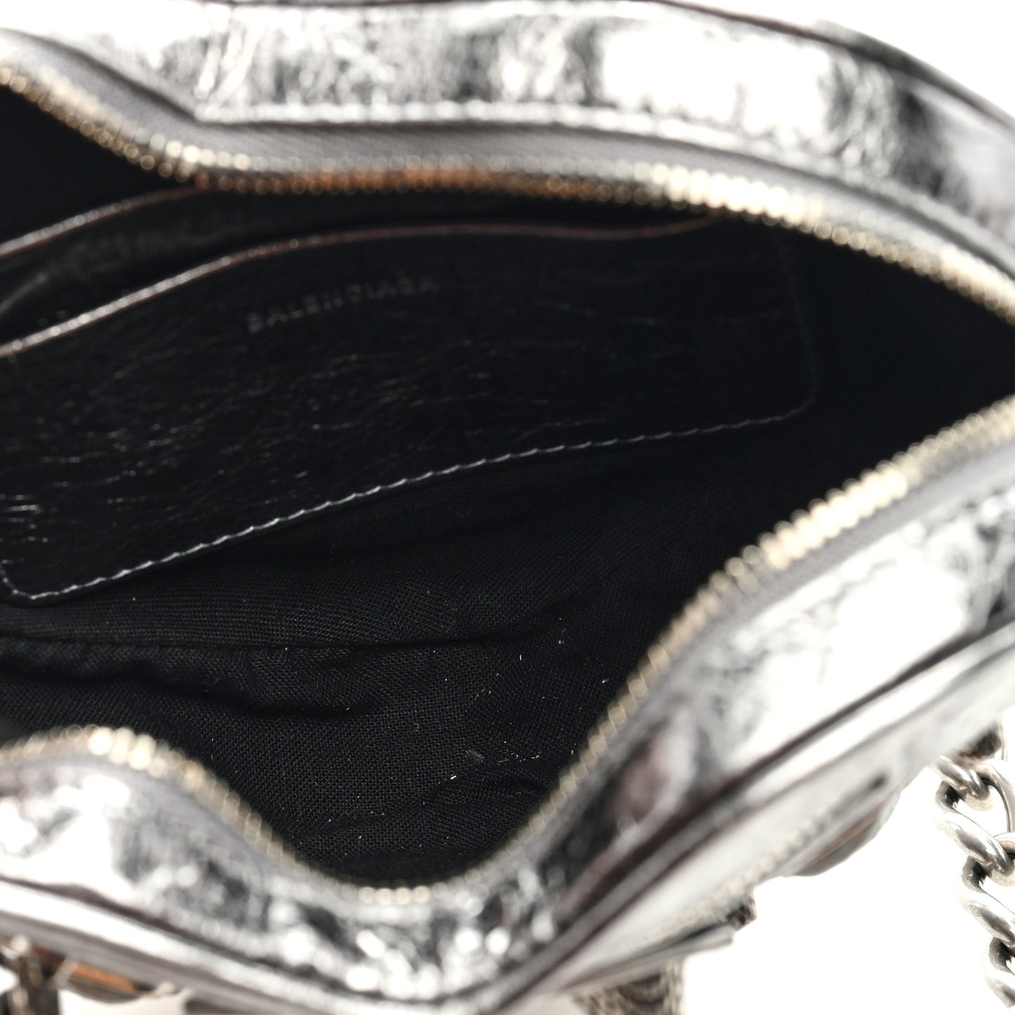 Metallic Agneau Arena Mini Le Cagole Heart Bag Silver