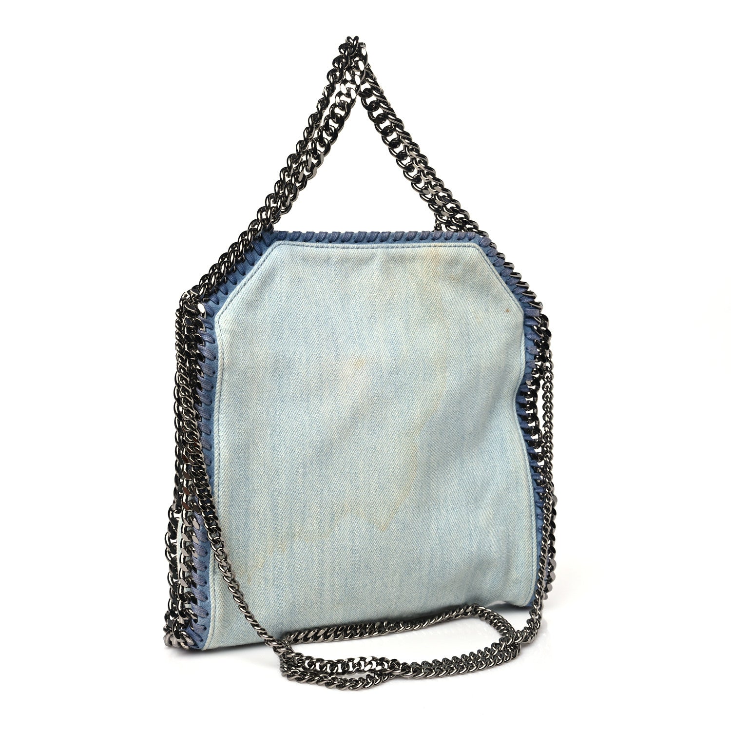 Stella McCartney Denim Flower Mini Falabella Tote Blue 3 of 13