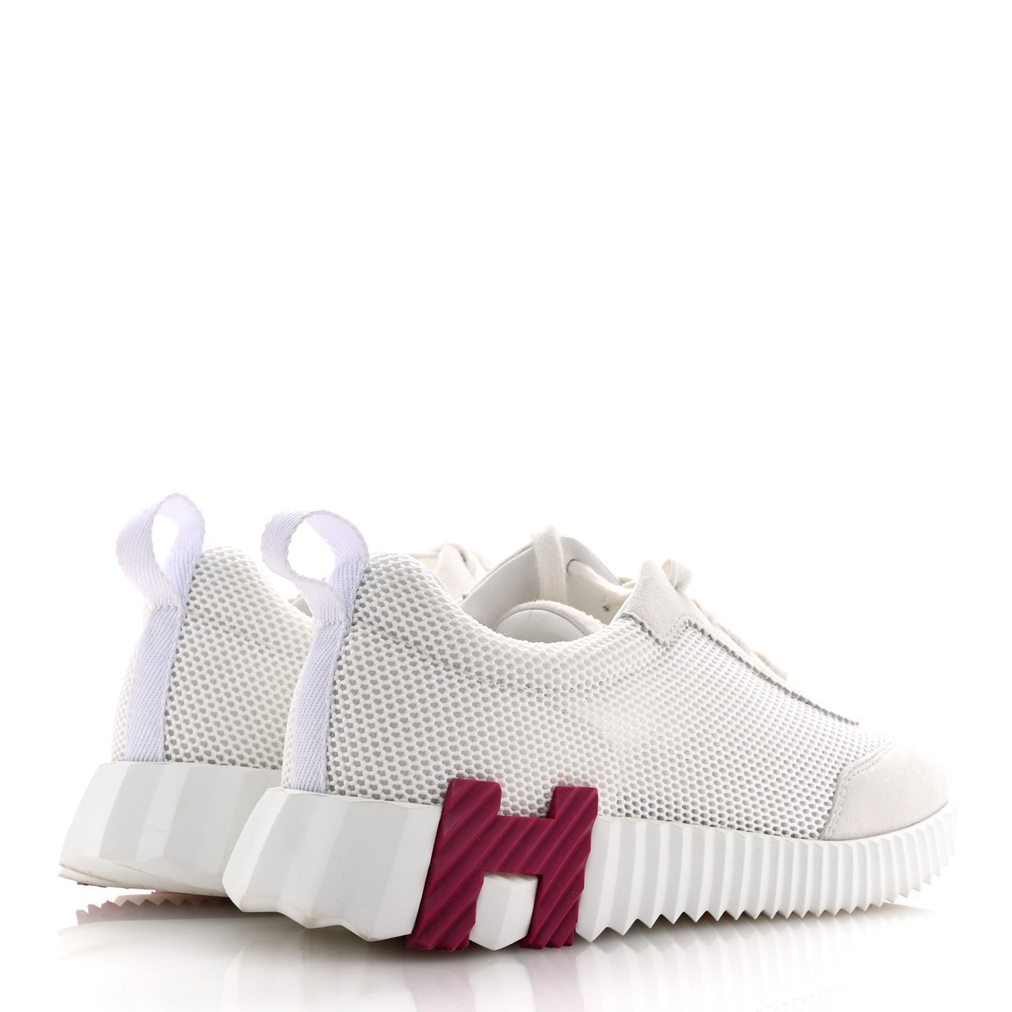 Air Mesh Suede Goatskin Bouncing Sneakers 38 White Orange Pink