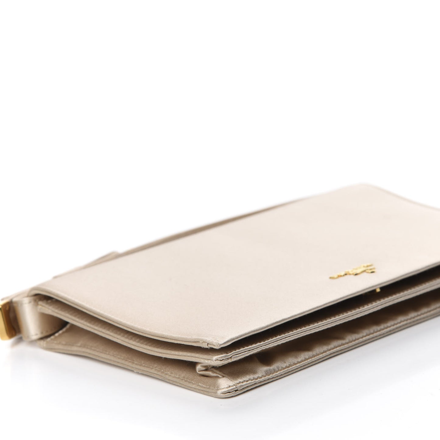 Satin Flap Clutch Bag Sabbia
