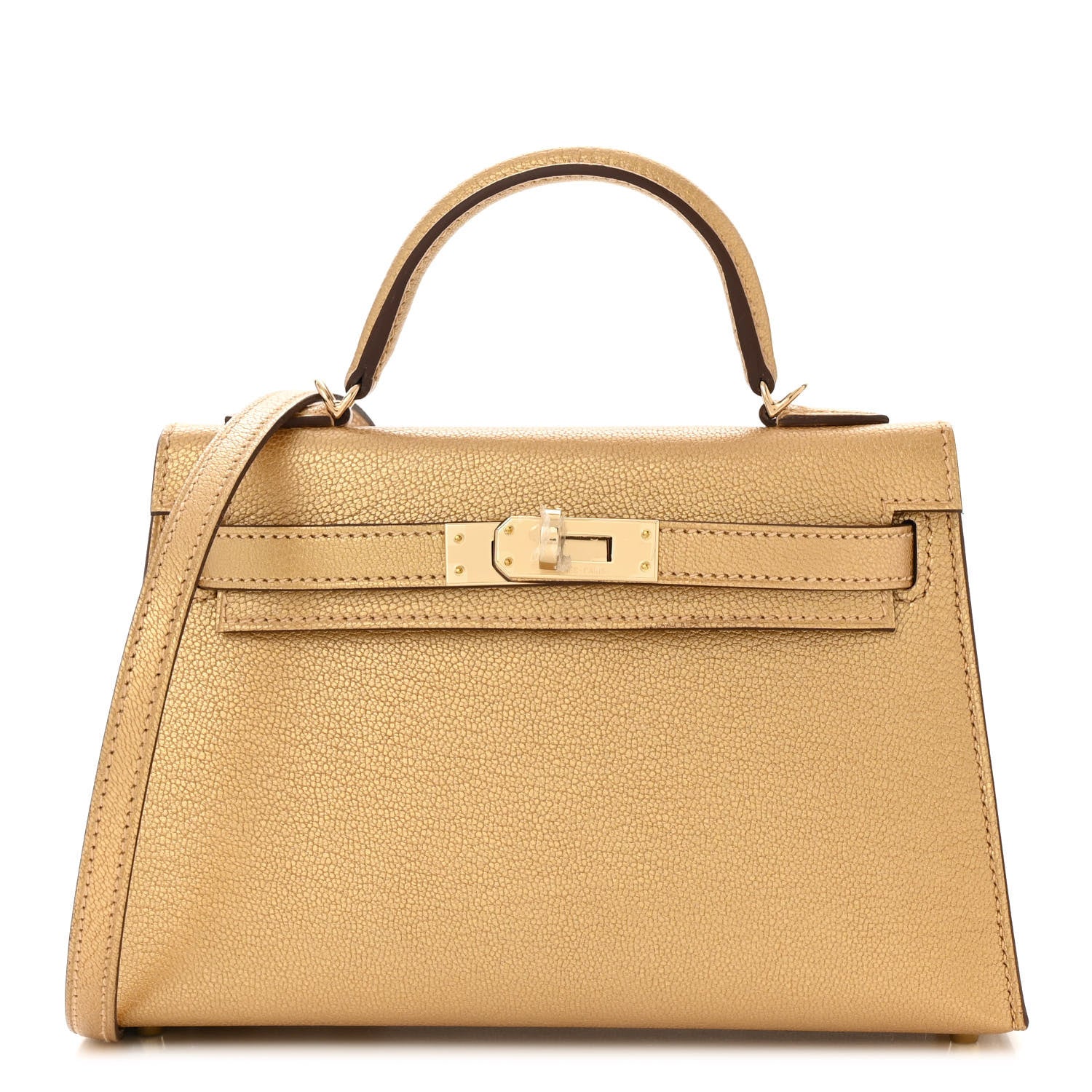 Hermes Metallic Chevre Chamkilight Mini Kelly Sellier 20 Dore 1 of 10