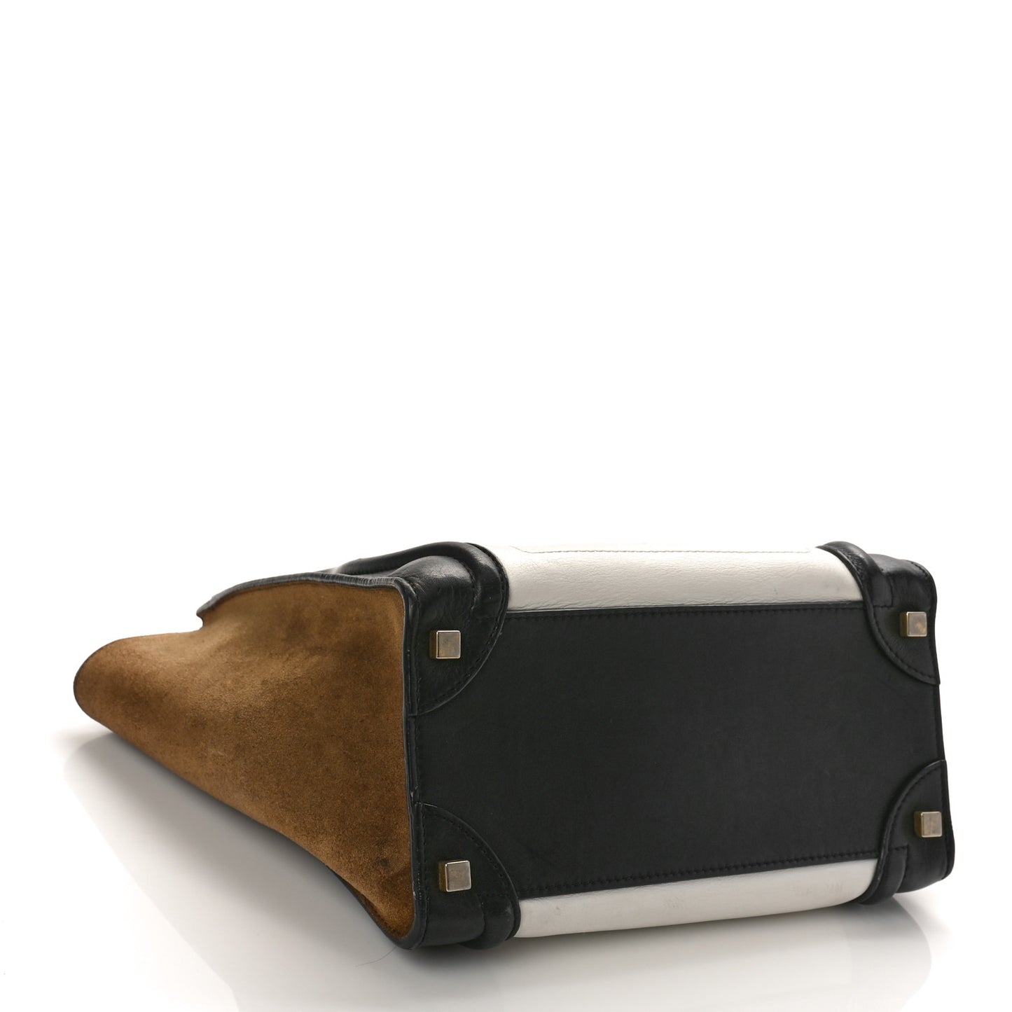 Smooth Calfskin Nubuck Micro Tri-Color Luggage White