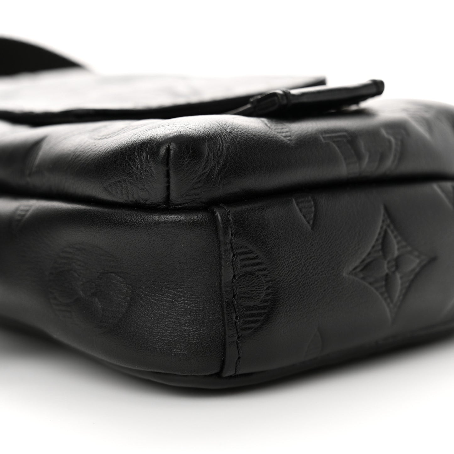 Calfskin Monogram Shadow Double Phone Pouch NM Black