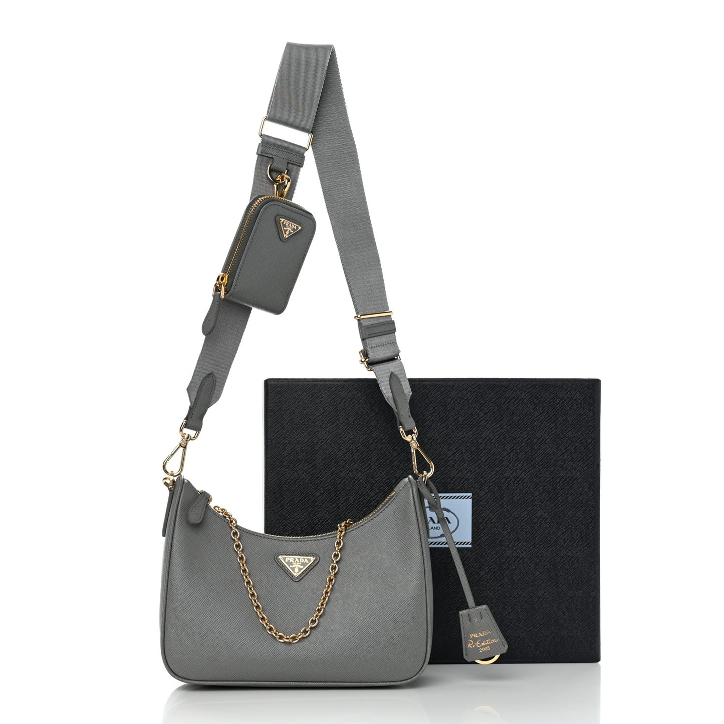 Saffiano Re-Edition 2005 Shoulder Bag Ardesia