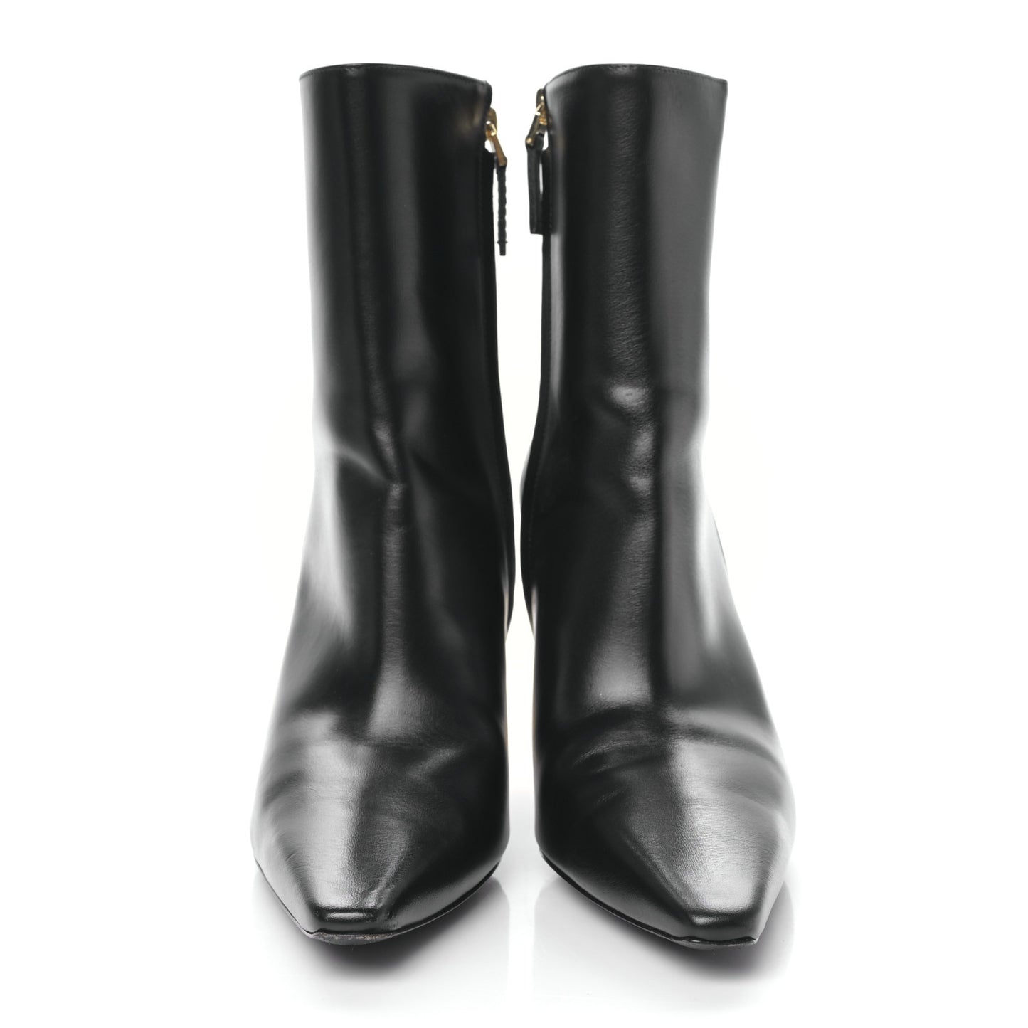 Calfskin G Cube Heel Ankle Boots 41 Black