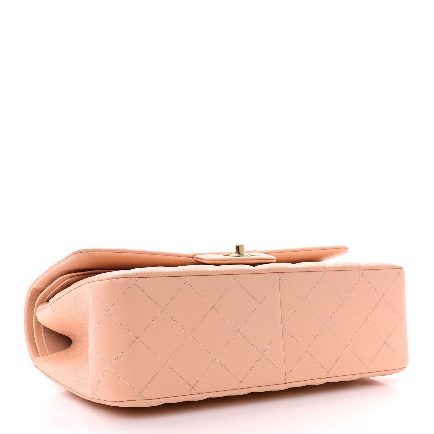 Caviar Quilted Jumbo Double Flap Light Pink