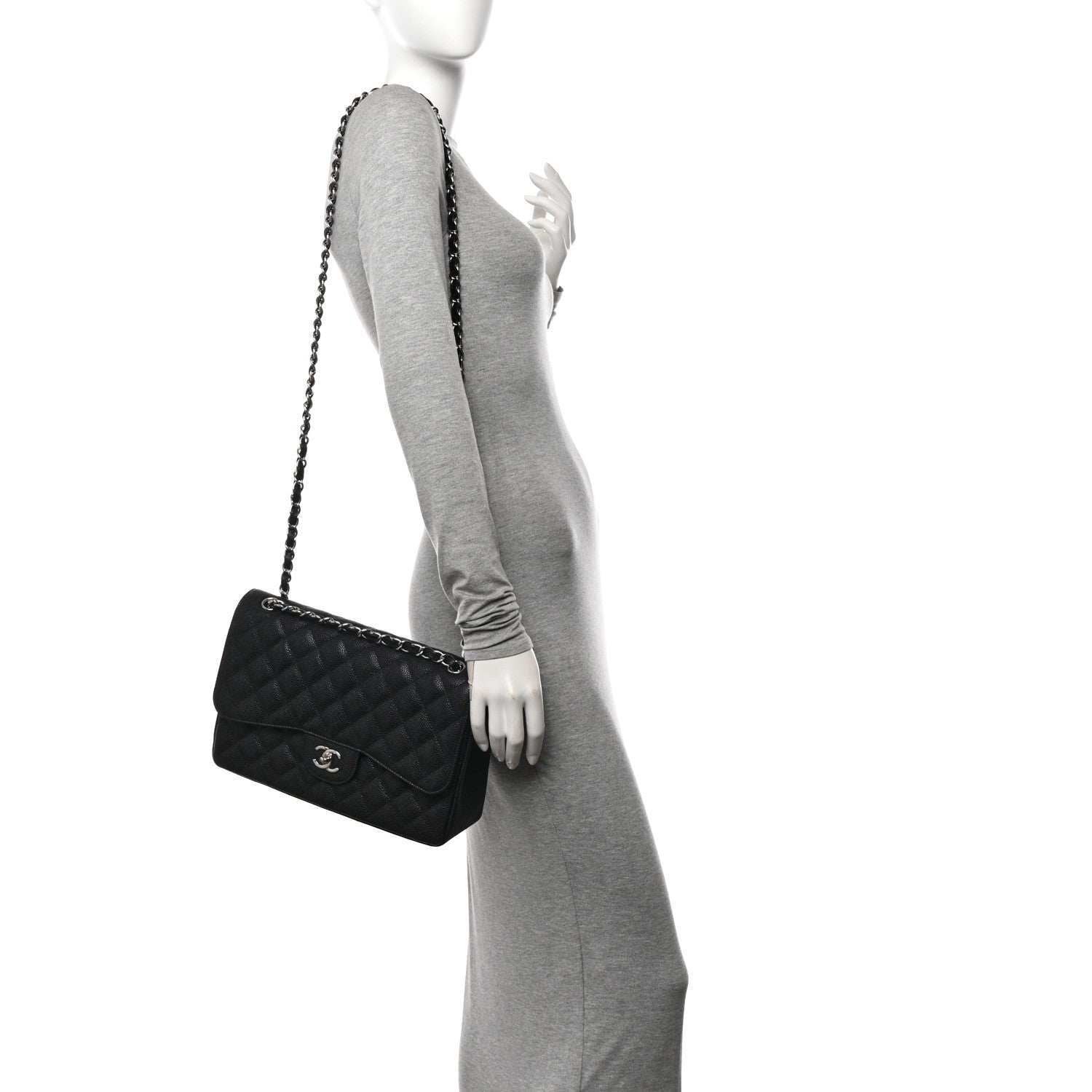 Chanel Caviar Quilted Jumbo Double Flap Black 2 of 13